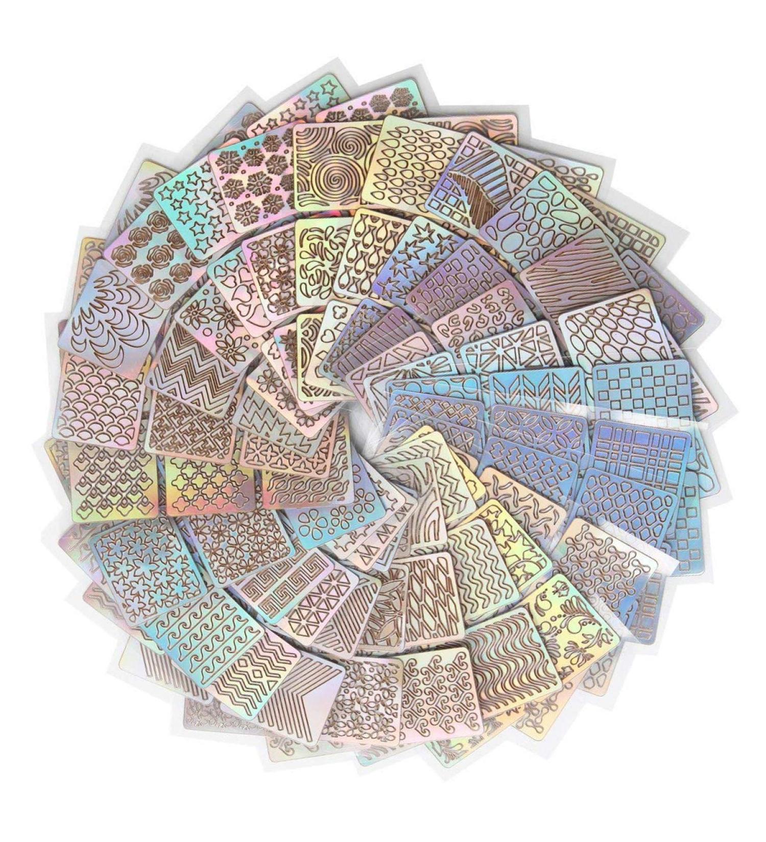 Dokpav 144 Pcs Nail Vinyl Stencils Set - 72 Unique Designs for Nail Art Decoration | DIY Nail Design Tools Decals - 24 Sheets - Buy Online on SooperMarket.com