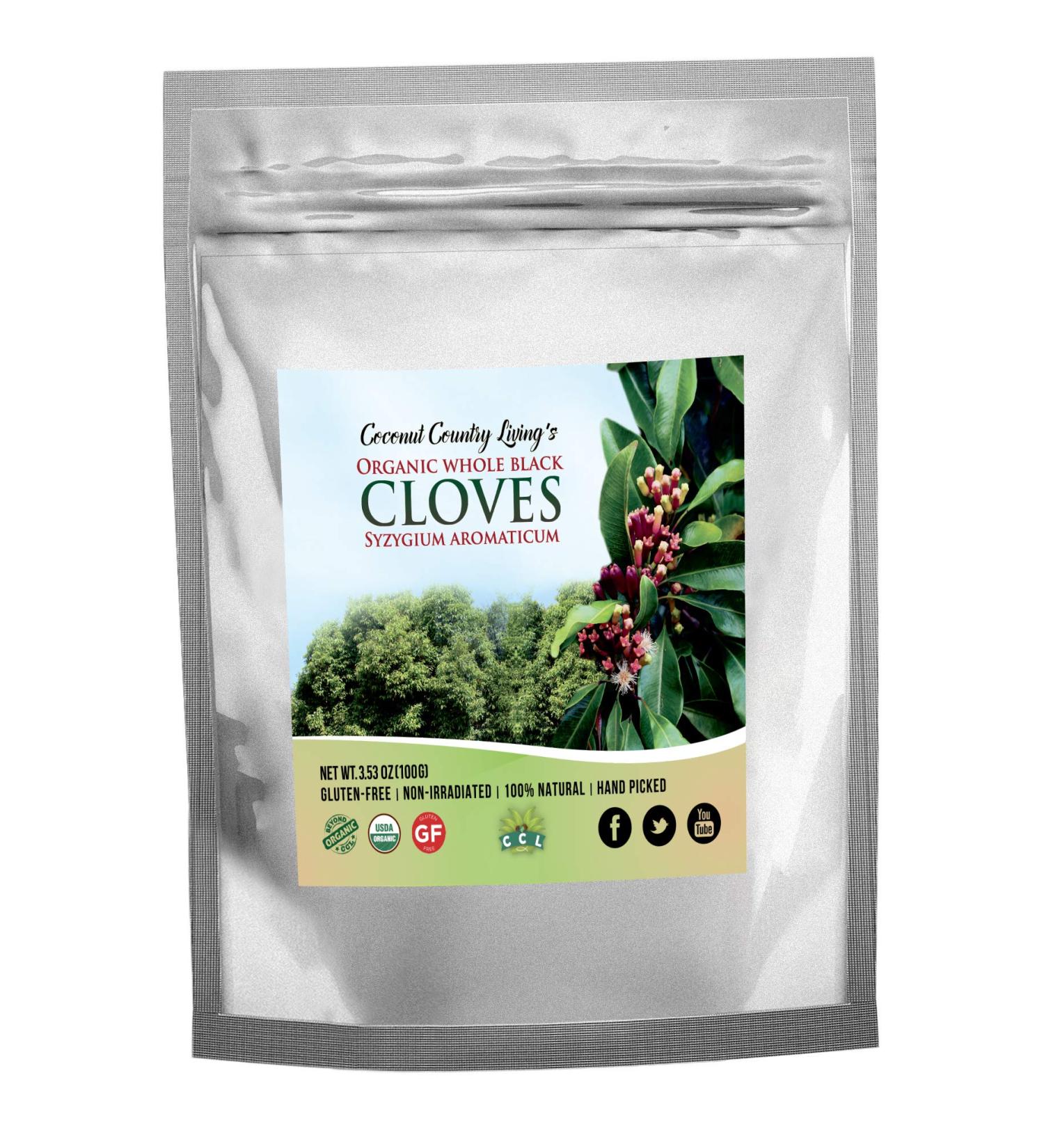 Organic Cloves Whole 3.5 oz - Freshly Harvested Finest Whole Clove Spice (Fairtrade) - Buy Online on SooperMarket.com
