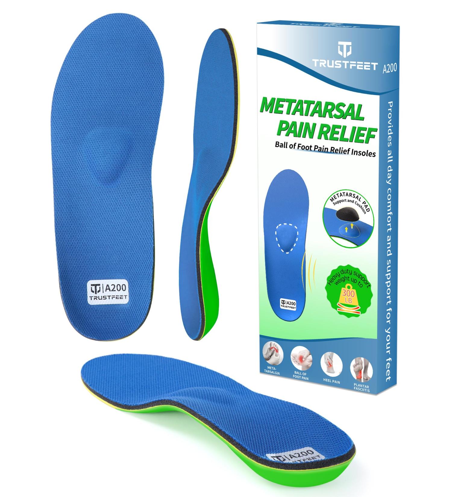 Trustfeet Metatarsal Pain Relief Insoles for Men and Women - Heavy Duty Support for Morton's Neuroma, Plantar Fasciitis, Arch Support - UK 10.5-11 - 29.5CM - Mixed Colors - Buy Online on SooperMarket.com