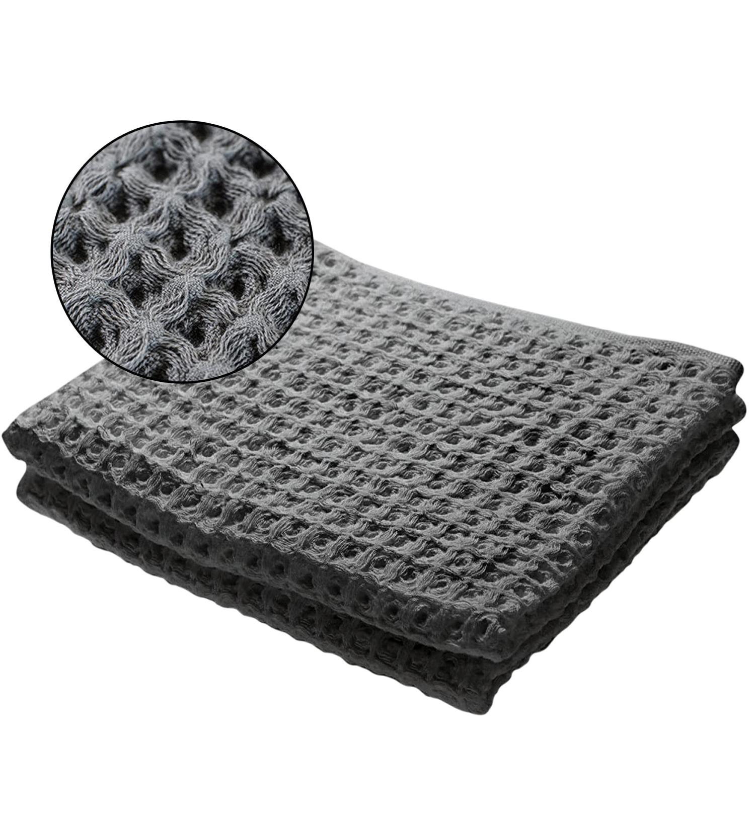SUTERA Silverthread Waffle Towel California | Quick Drying & Ultra Soft Luxury Hand Towel | Grey 16x30 - Buy Online on SooperMarket.com