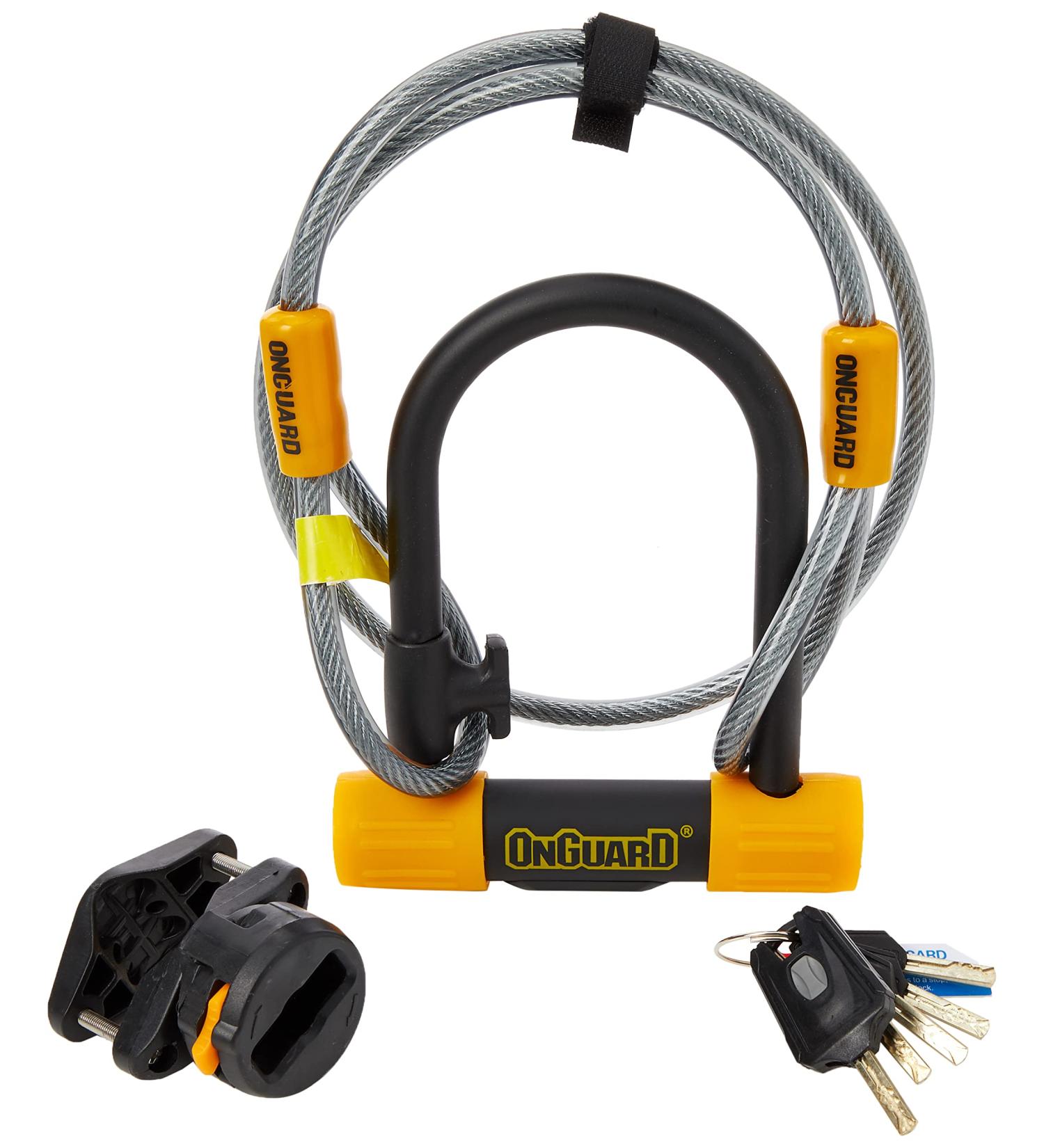 OnGuard Bulldog DT U-Lock with 4-Foot Cinch Loop Cable - Black, 4.53 x 9.06-Inch - Buy Online on SooperMarket.com