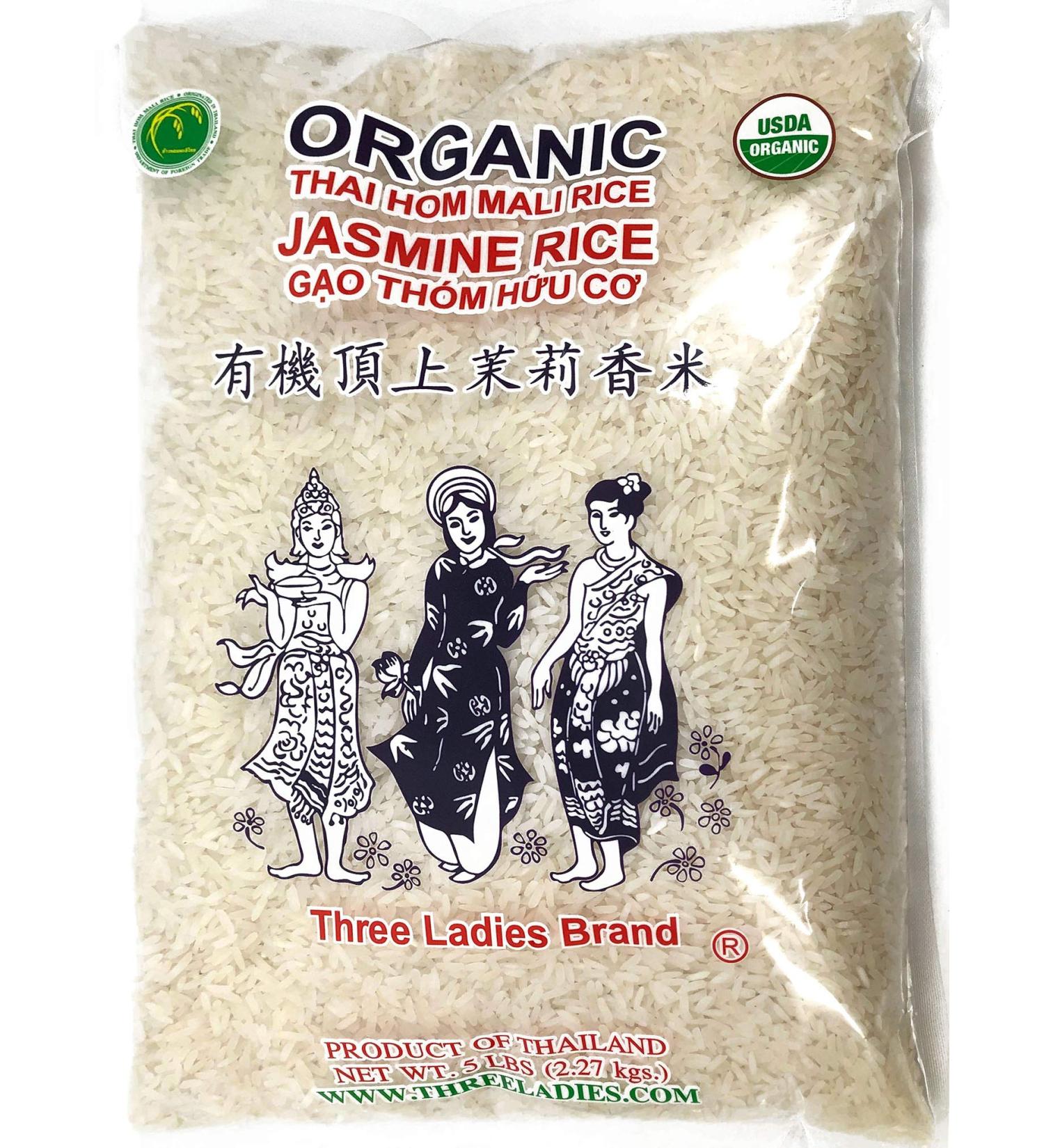 Three Ladies Organic Thai Jasmine Rice 5lbs - Product of Thailand - Buy Online on SooperMarket.com