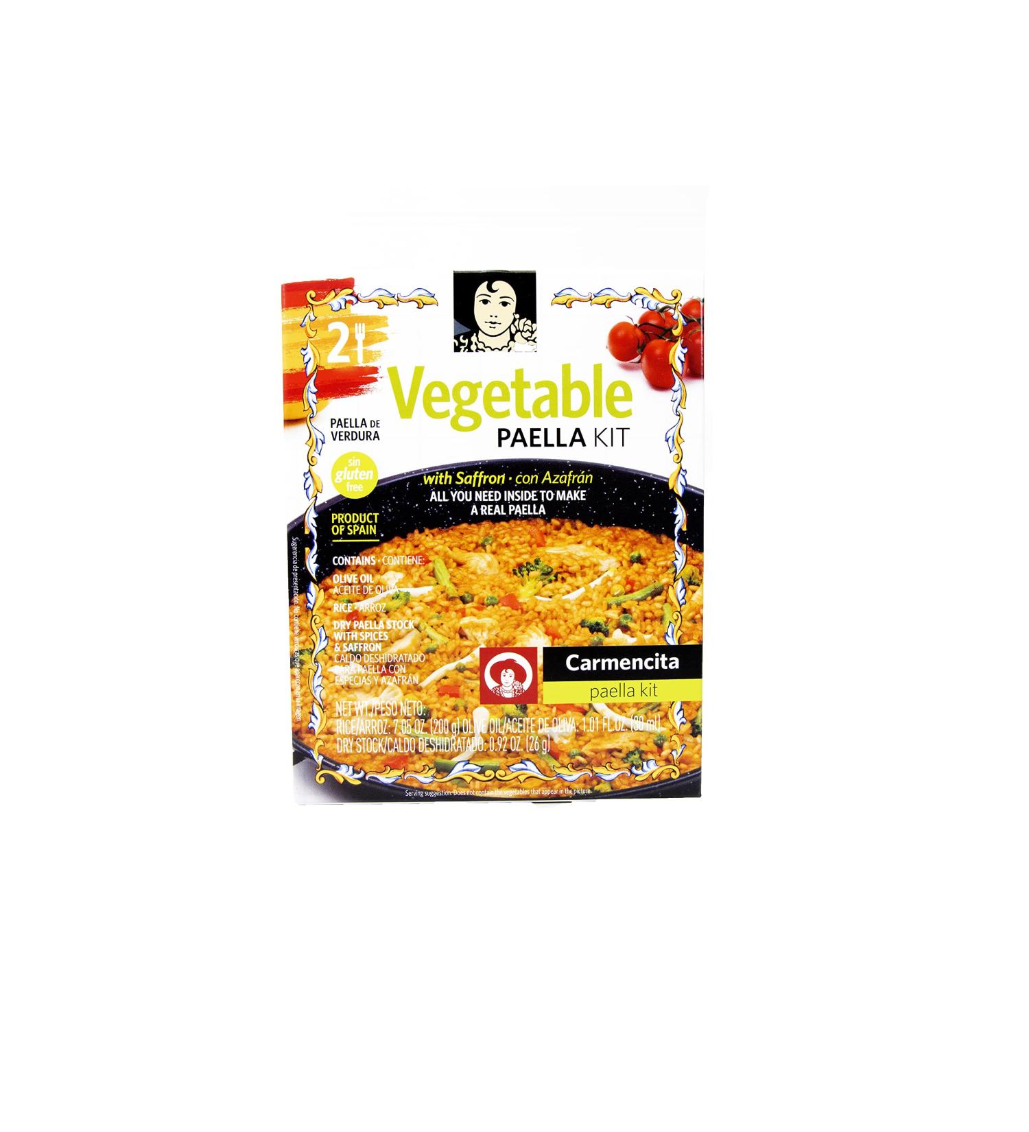 Carmencita Vegetable Paella Kit - 2 Portions | Easy-to-Make Spanish Meal at Home - Buy Online on SooperMarket.com