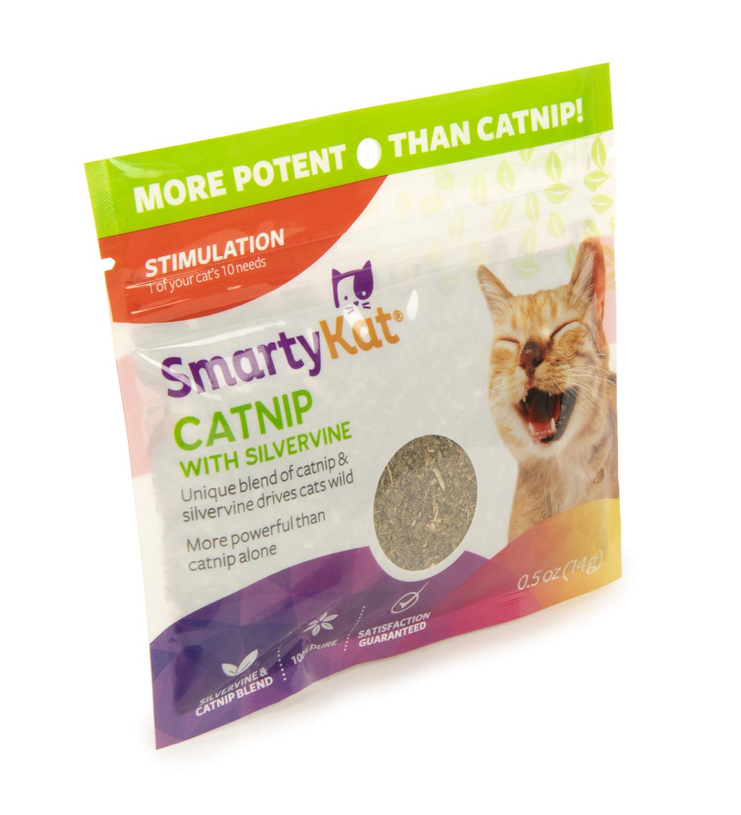 SmartyKat Catnip & Silvervine Blend - 0.5 oz Resealable Pouch for Cats & Kittens - Buy Online on SooperMarket.com