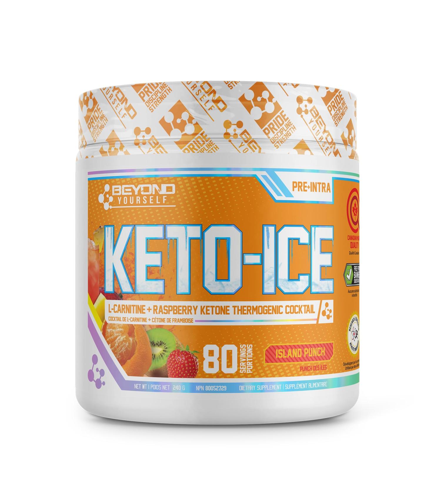 Beyond Yourself - Keto-Ice | Stimulant-Free Thermogenic Fat Burner | Advanced Metabolism Booster Energy Enhancer & Weight Management | Formulated with L-Carnitine & Raspberry Ketone | Island Punch - Buy Online on SooperMarket.com