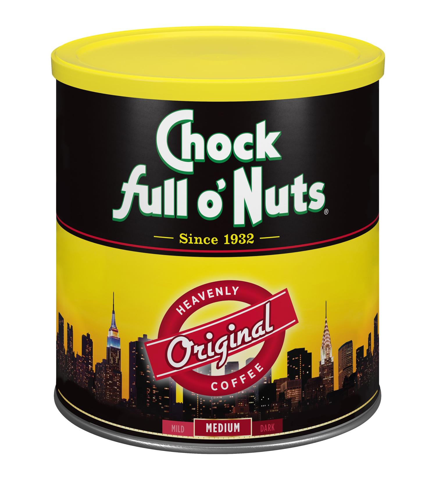 Chock Full o'Nuts Original Roast Ground Coffee - 30.5 Oz Can | Medium Roast Coffee Beans | Smooth & Full-Bodied Blend with Rich Flavor - Buy Online on SooperMarket.com