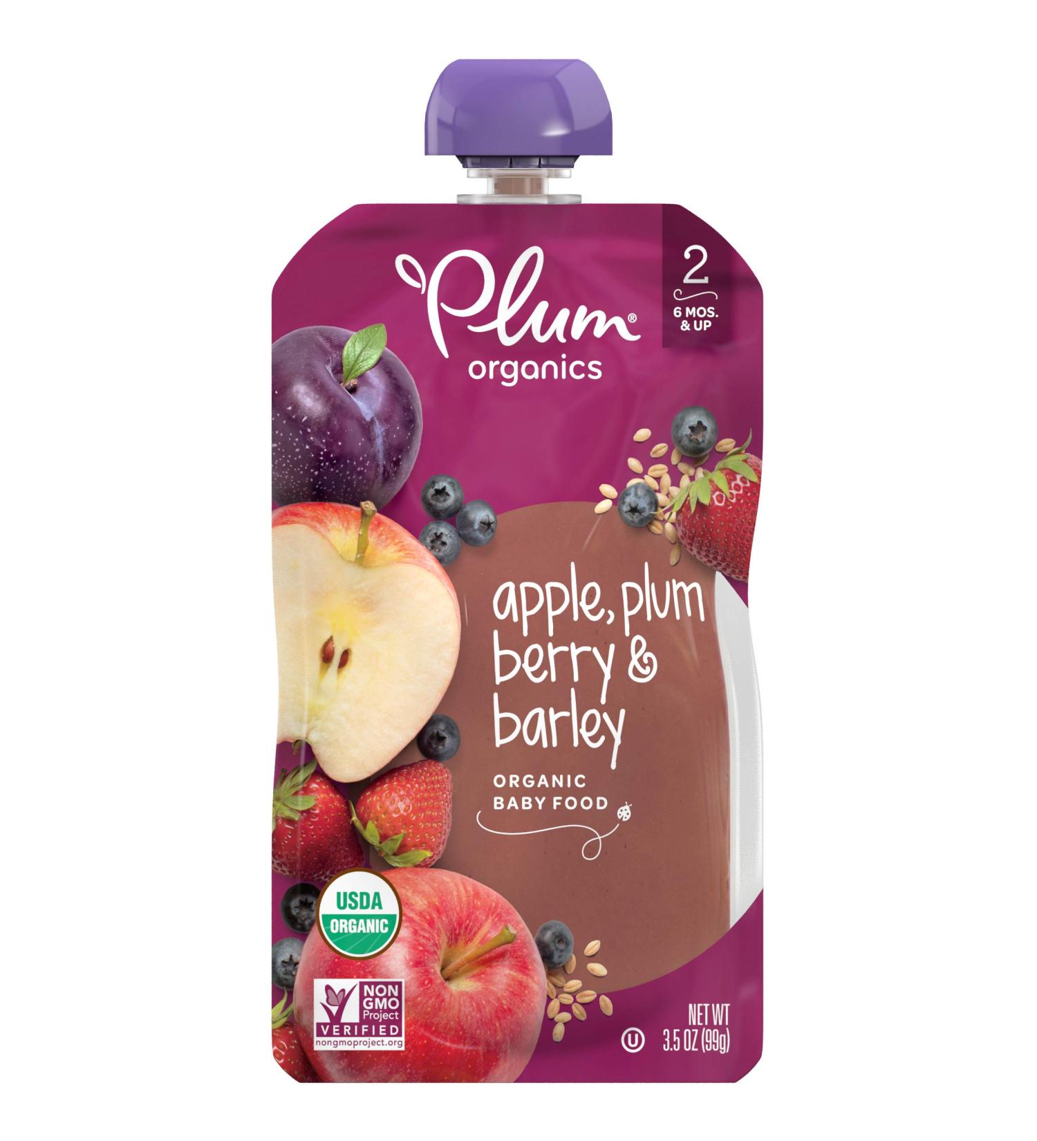 Plum Organics Stage 2 Baby Food â€“ Organic Apple Plum Berry & Barley 3.5 oz | Healthy Baby Nutrition - Buy Online on SooperMarket.com