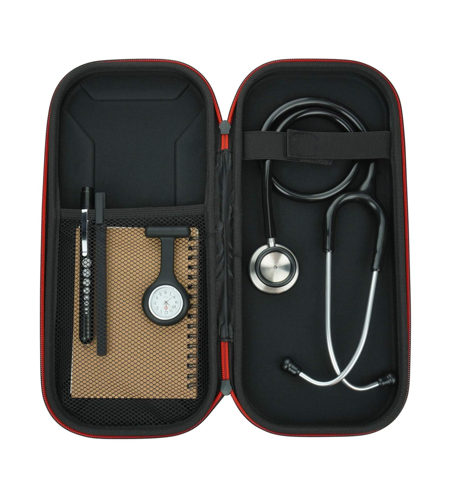Stethoscope Bundle Kit | Includes Dual Head Stethoscope Fob Watch Pen Torch Hard Shell Stethoscope Case Pen and A6 Note Pad | For Nurse Dentist Medical Students and Professionals - Buy Online on SooperMarket.com