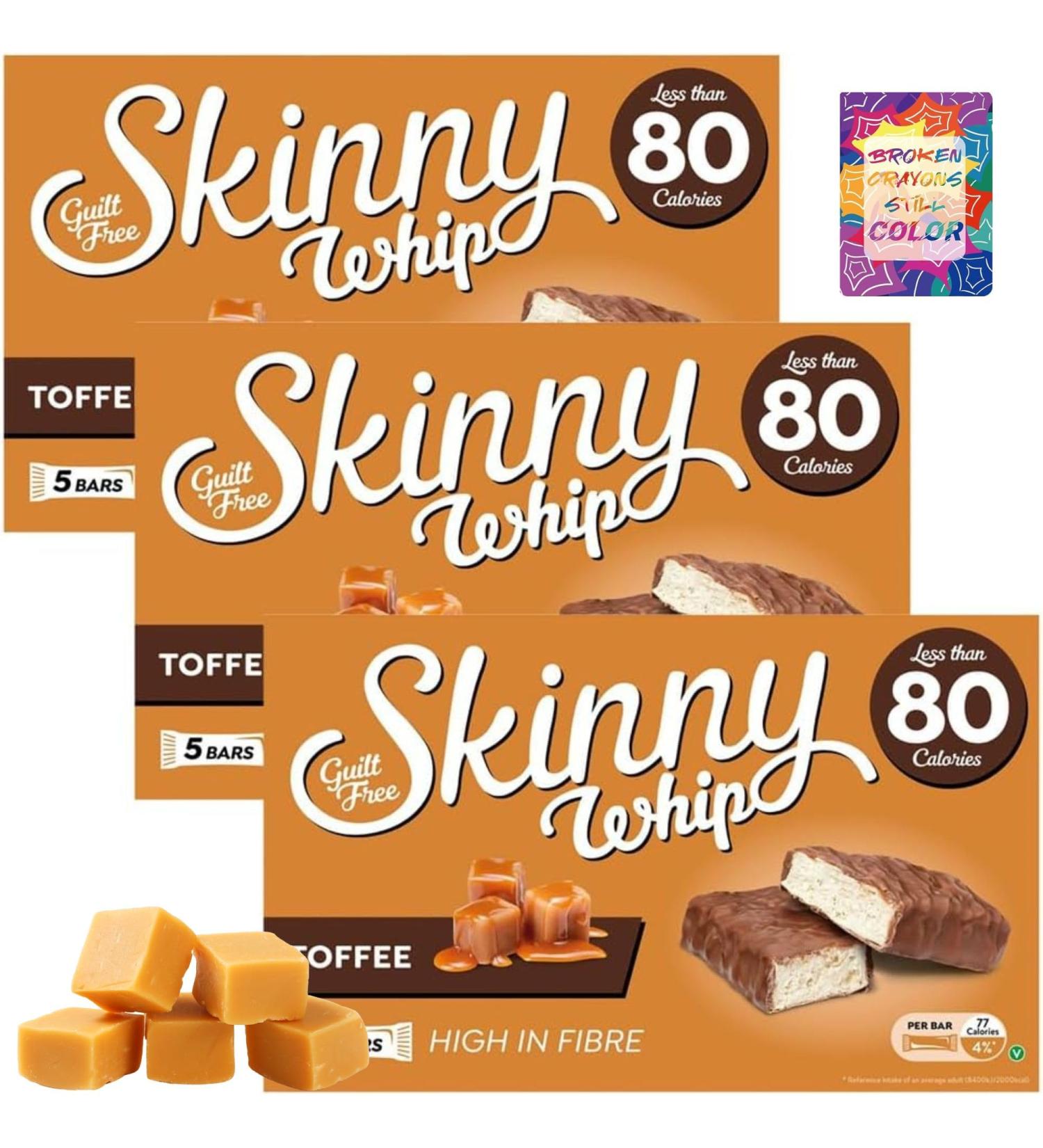 1Pk X 3 Skinny Whip Bars Toffee With Oerich Inspirational Card - Buy Online on SooperMarket.com