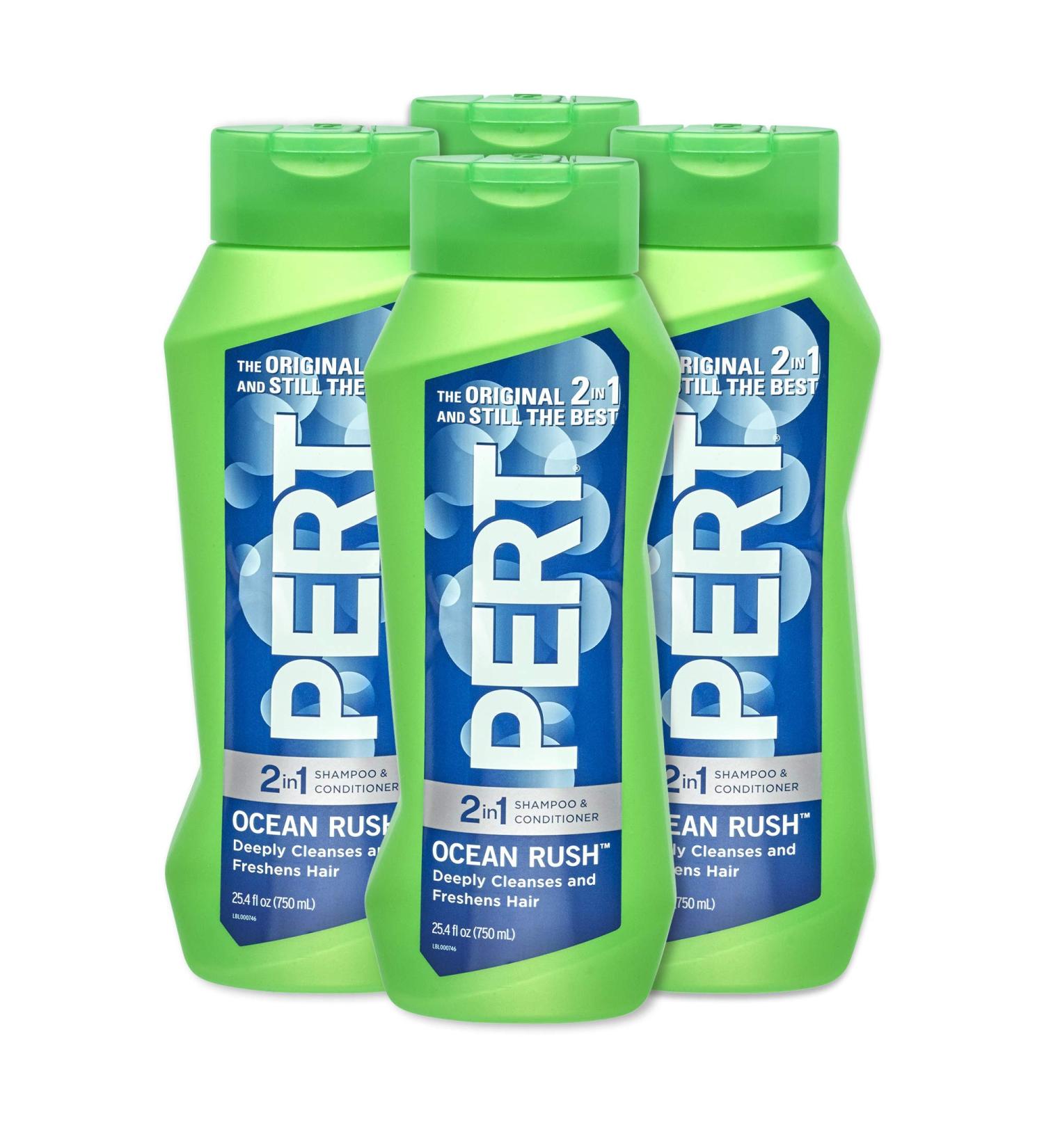 PERT 2-in-1 Ocean Rush Shampoo and Conditioner 25.4oz (4 PACK) - 4 Bottles, 101.6oz Total - Buy Online on SooperMarket.com