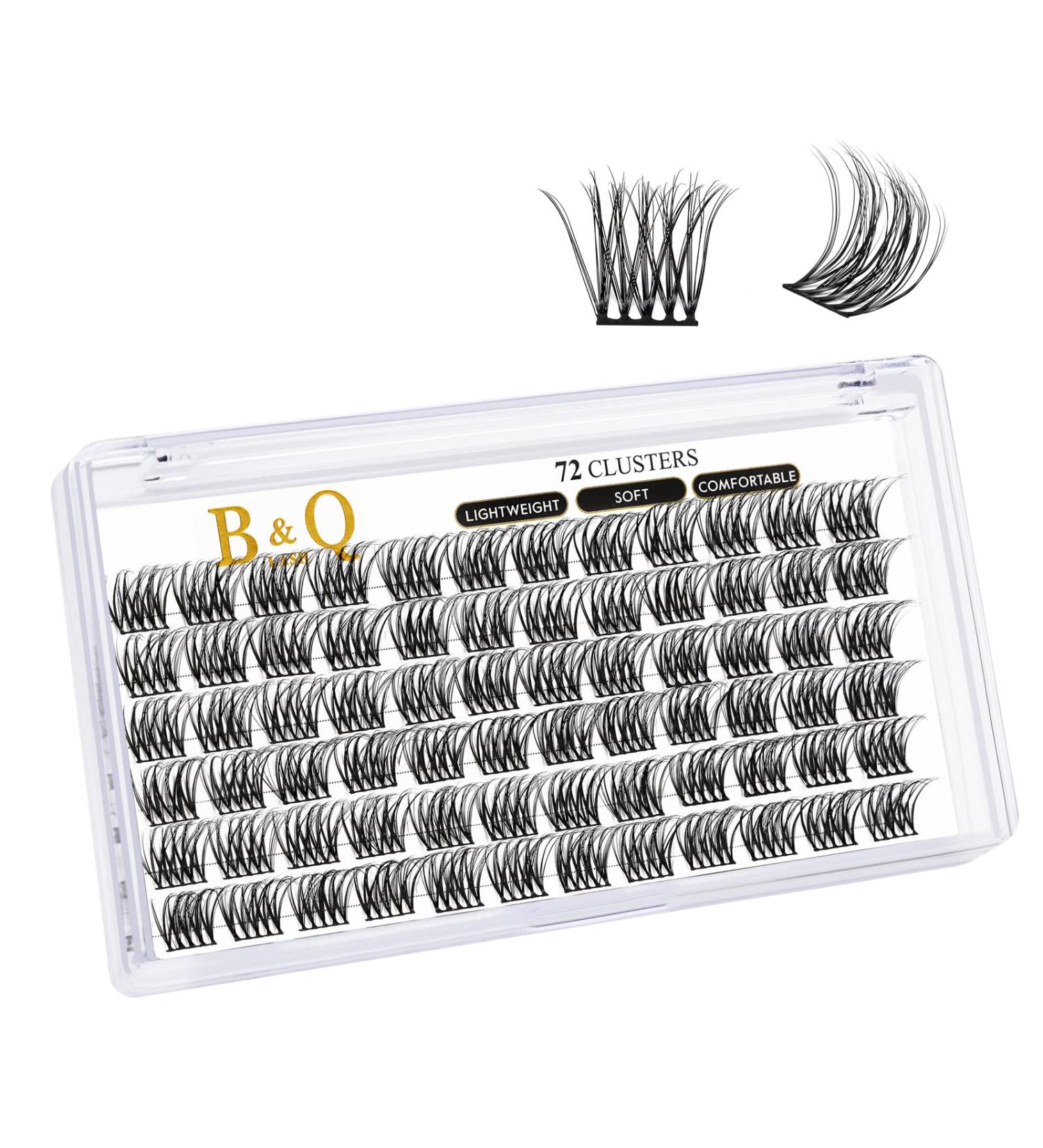 Cluster Lashes D Curl 12mm 72 Clusters - B&Q Individual Volume Eyelash Extensions - Buy Online on SooperMarket.com