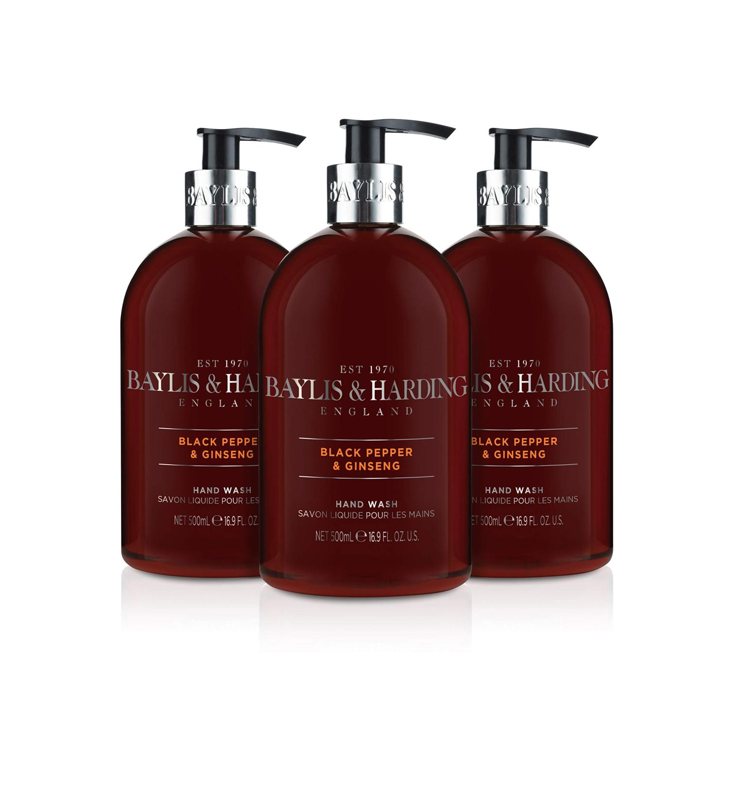 Baylis & Harding Black Pepper & Ginseng 16.9 oz Hand Wash (Pack of 3) - Men's Luxury Hygiene Set - Buy Online on SooperMarket.com