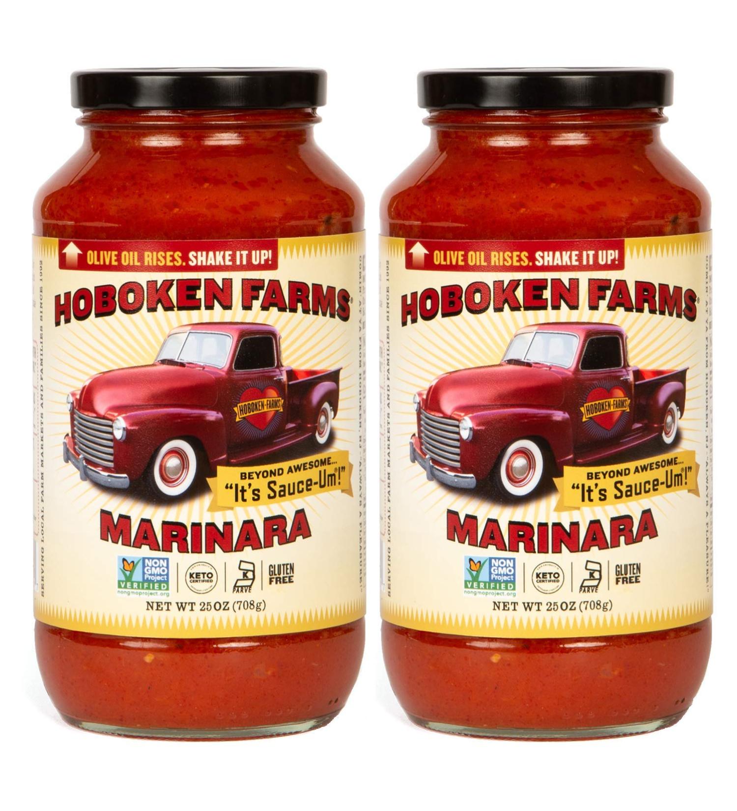 Hoboken Farms Marinara Gourmet Pasta Sauce - Keto Certified, No Sugar Added, Non GMO, Kosher, Vegan, Plant Based - 2-Pack, 1.56 Pound Each - Buy Online on SooperMarket.com