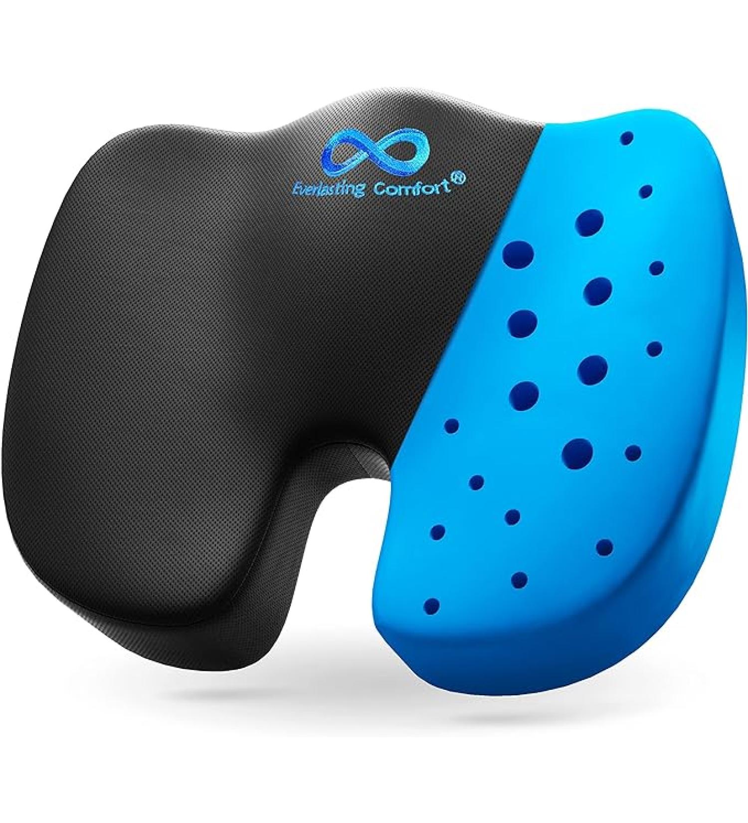 Everlasting Comfort Doctor Recommended Memory Foam Seat Cushions for Office Chairs - HSA FSA Eligible Tailbone Pain Relief Cushion  Sciatica & Back Support  Office Chair Cushion & Car Seat Cushion - Buy Online on SooperMarket.com