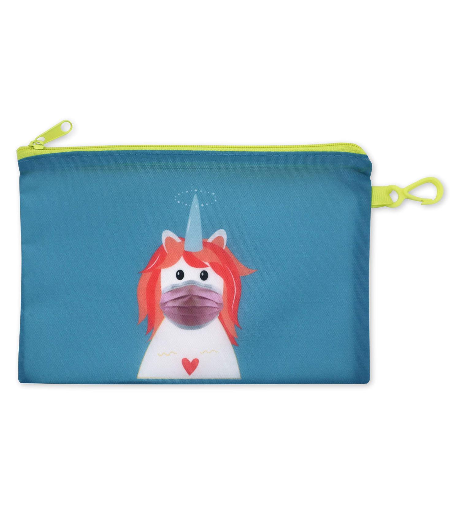Unicorn Mask Storage Pouch with 10 Disposable Kids Masks | ICU Health - Adorable Portable Case with Zipper & Clip for Children - Buy Online on SooperMarket.com