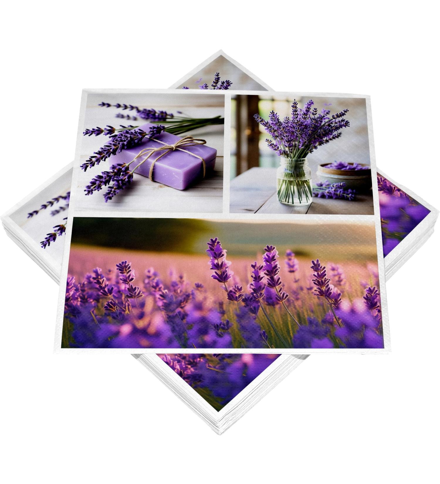 HEKU 100 napkins 3-layer 33x33cm lavender I absorbic and practically packaged i Width selection i ideal for special occasions 33x33cm lavender
