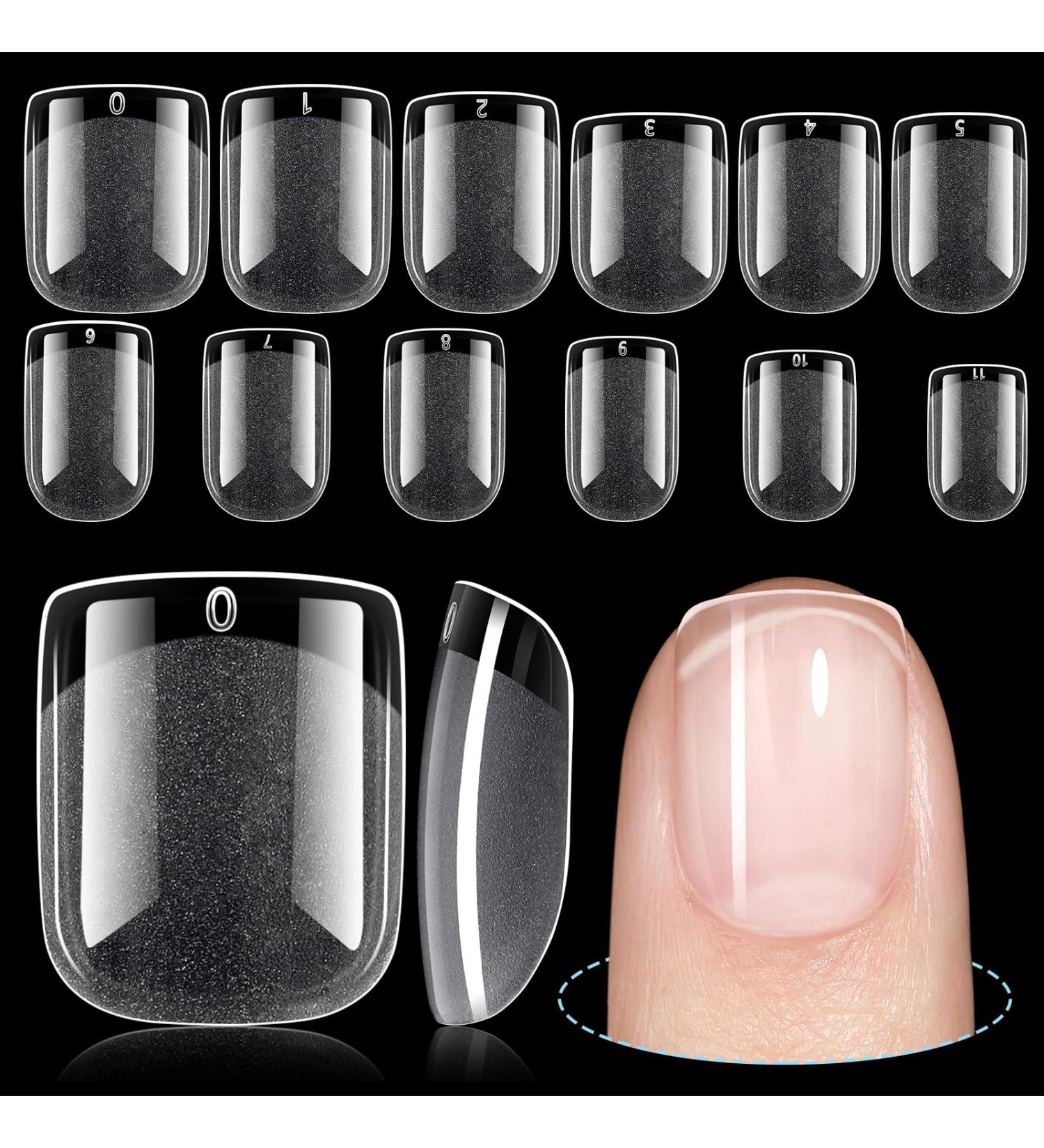 TOMICCA Extra Short Square Fake Nail Tips - 192Pcs Half Matte Acrylic Pre Filed Gel Tips for DIY & Salon - Perfect for Beginners & Professionals - Buy Online on SooperMarket.com