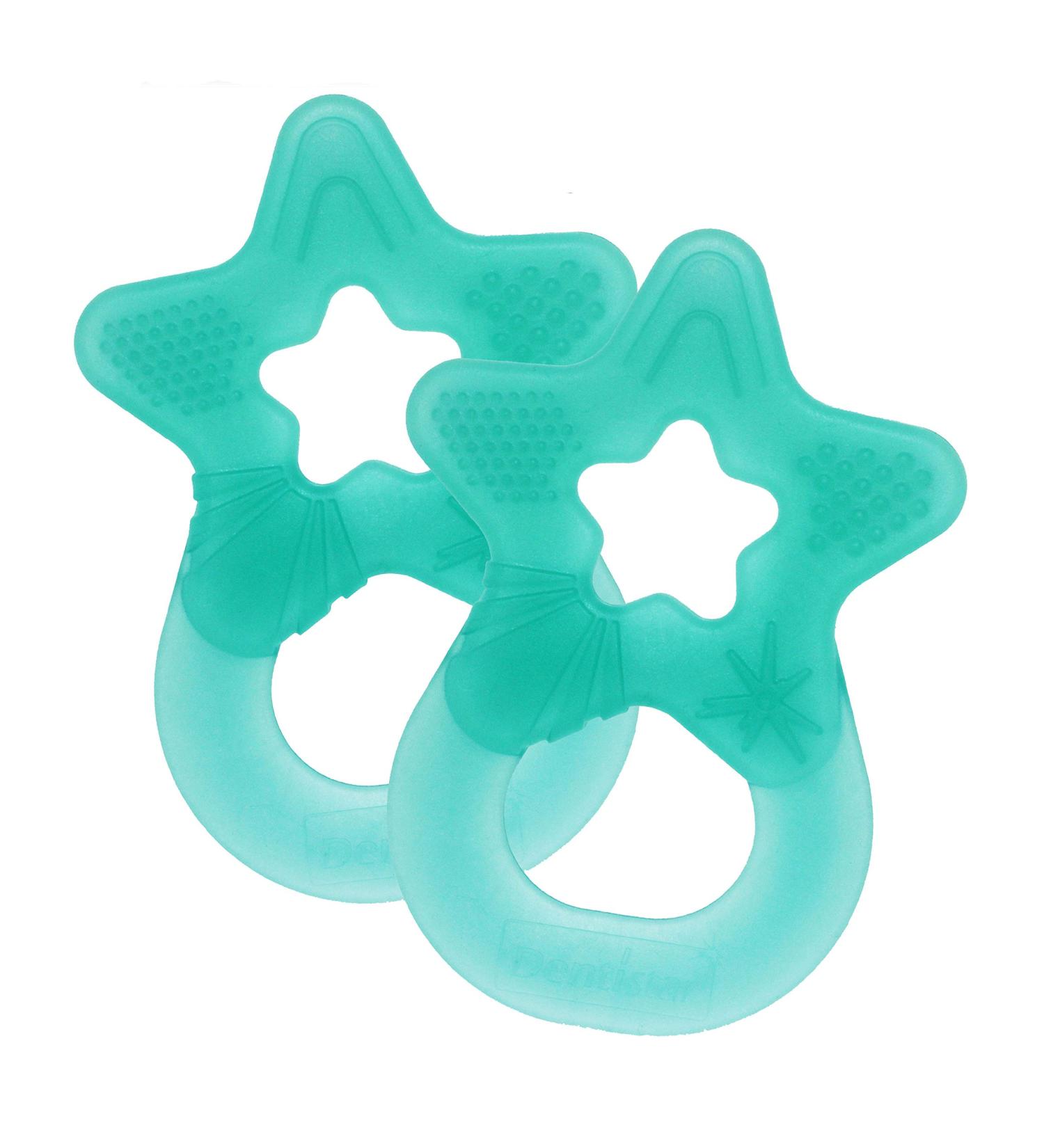 Dentistar Bei ring 2 Set | Baby Teether for 3+ Months | Soft Dental Aid Ring | Made in Germany | Turquoise Green - Buy Online on SooperMarket.com