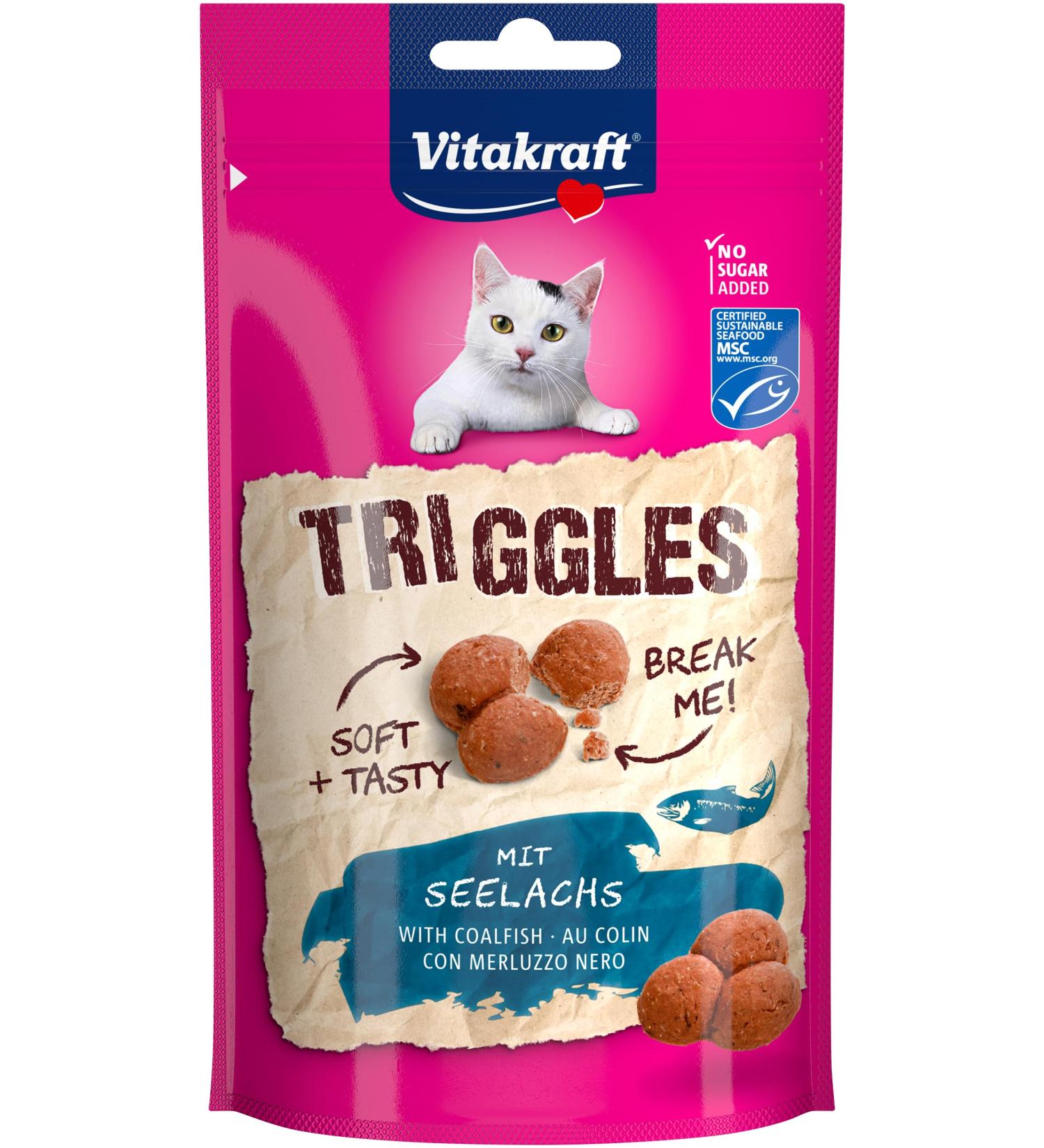 Vita Power Triggles Cat Snacks - Sugar-Free Portionable Treats for Training & Rewards (40g) - Buy Online on SooperMarket.com
