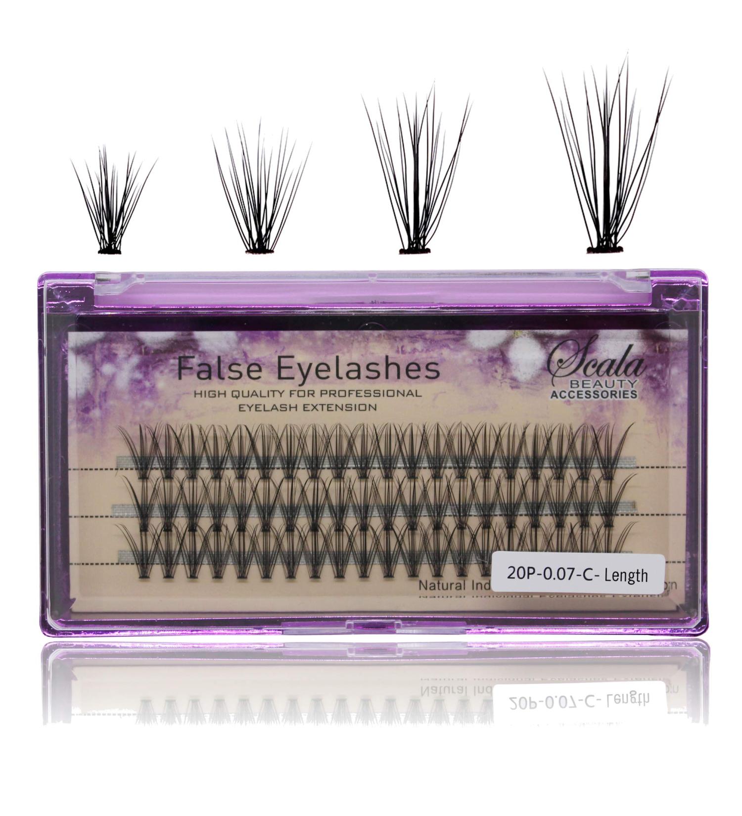 Bodermincer C Curl Individual Flare False Eyelashes 10mm - 20 Hairs/Cluster Fake Lashes Extension - Buy Online on SooperMarket.com