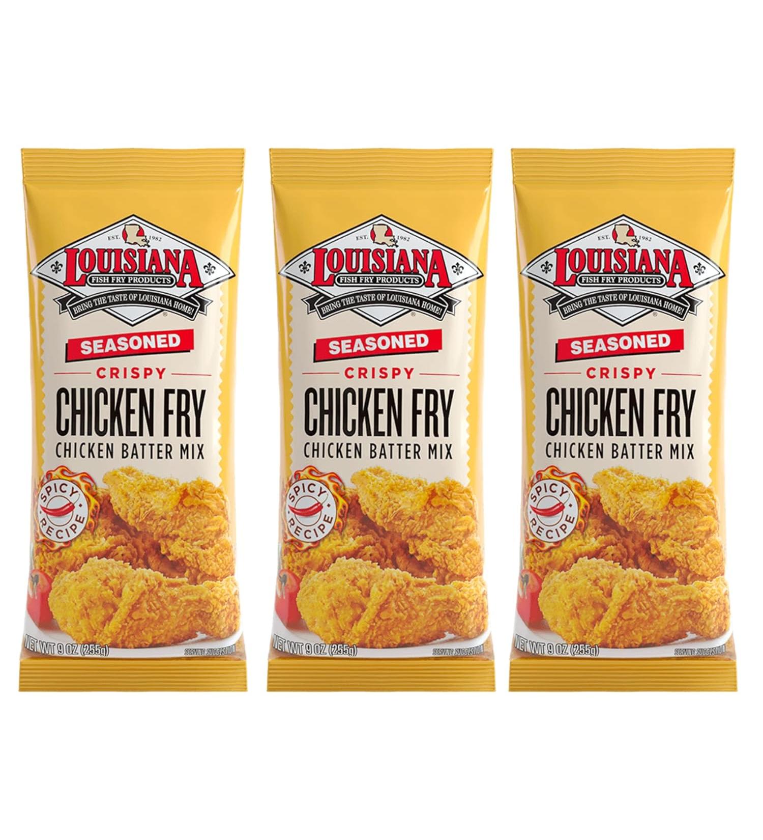 Buy Louisiana Seasoned Crispy Chicken Fry Batter 9oz - Pack of 3 | Flavorful Coating for Perfect Fried Chicken - Buy Online on SooperMarket.com