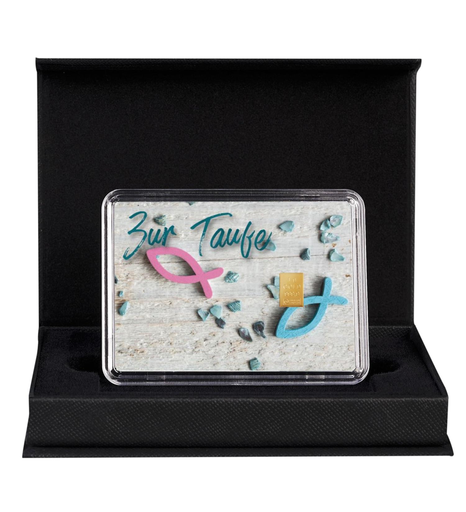 Goldpiecese24 | 1g Gold Bar Gift for Baptism | Black Gift Box | Perfect Blessing Idea - Buy Online on SooperMarket.com