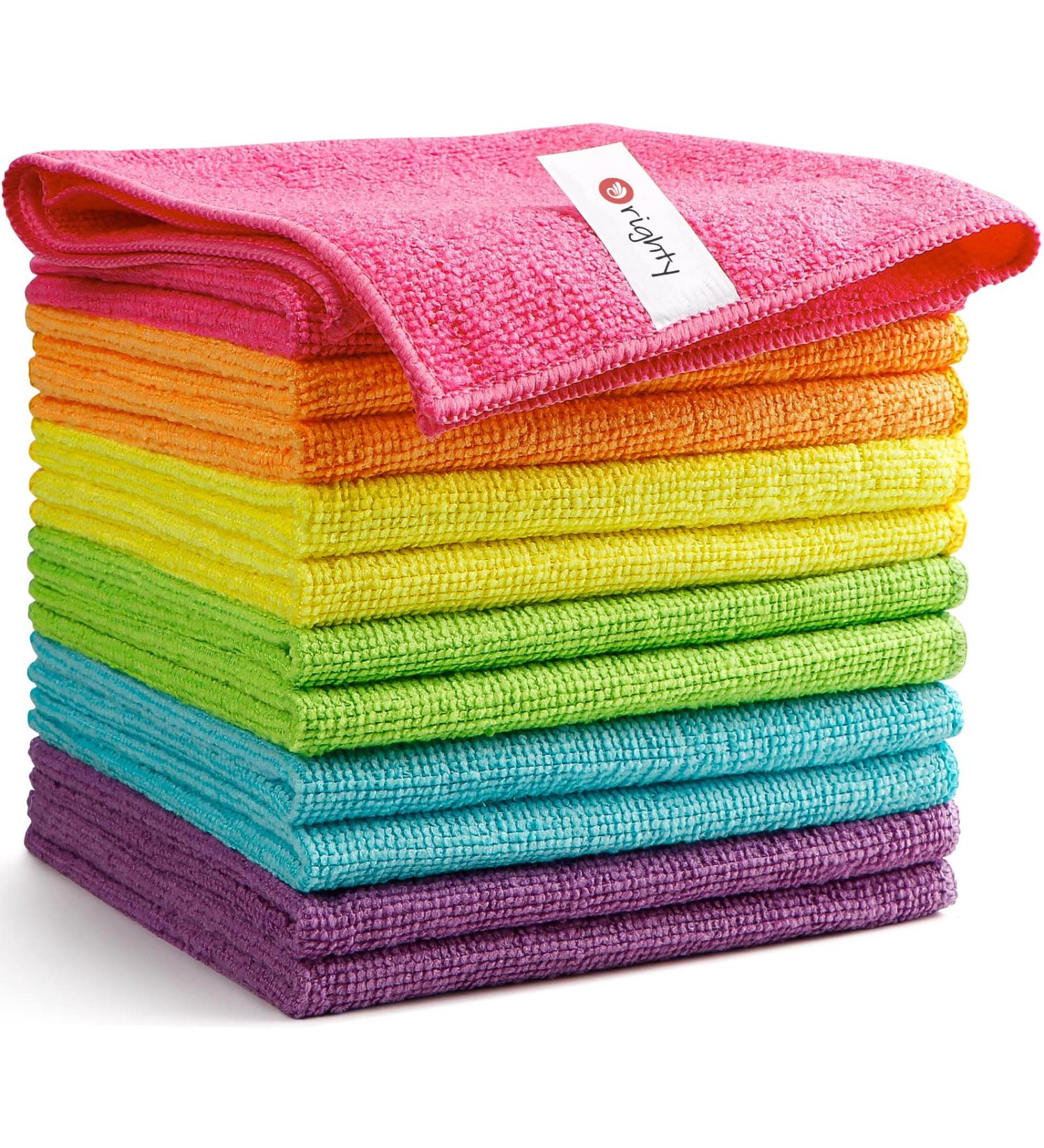 Orighty Microfiber Cleaning Cloths Pack of 12 - Highly Absorbent & Lint Free for House, Kitchen, Car Care - 12x12 inch - Buy Online on SooperMarket.com