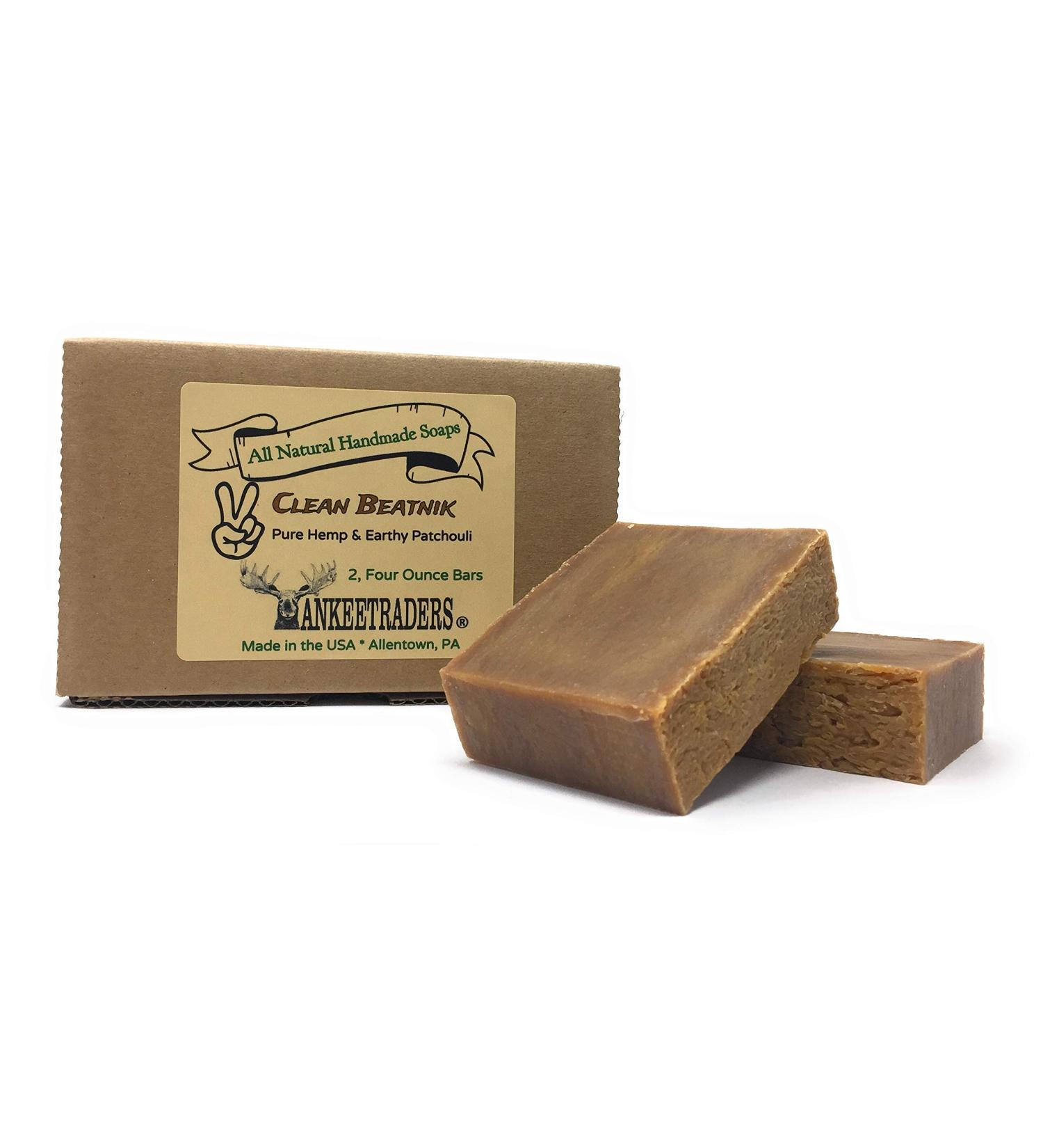 YANKEETRADERS Clean Beatnik Hemp Patchouli Soap Vegan All Natural 2 4 Ounce Bars