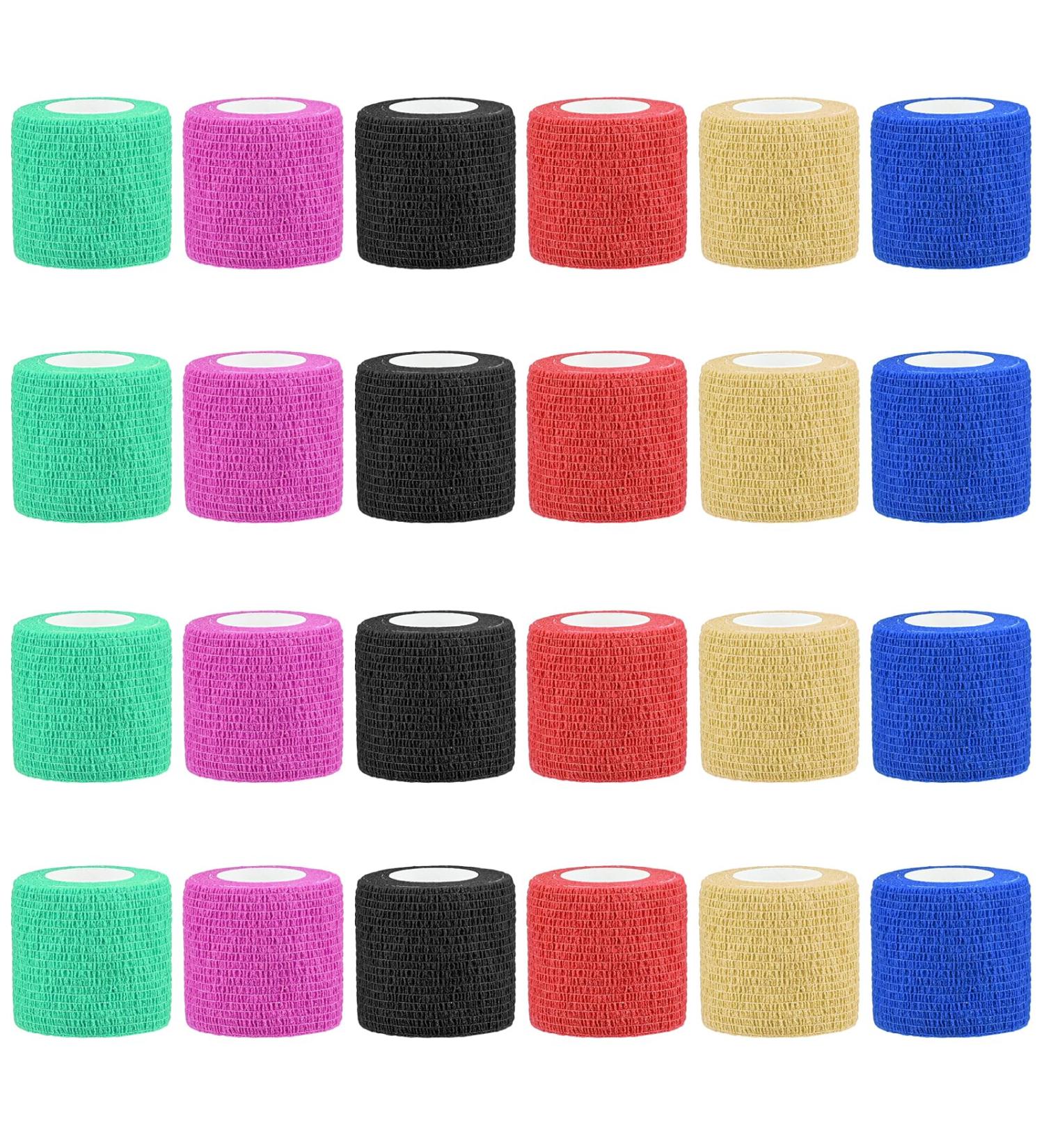 24-Pack Self-Adhesive Cohesive Bandage - Elastic First Aid Wrap for Fingers & Pets 5cm x 4.5m - Buy Online on SooperMarket.com