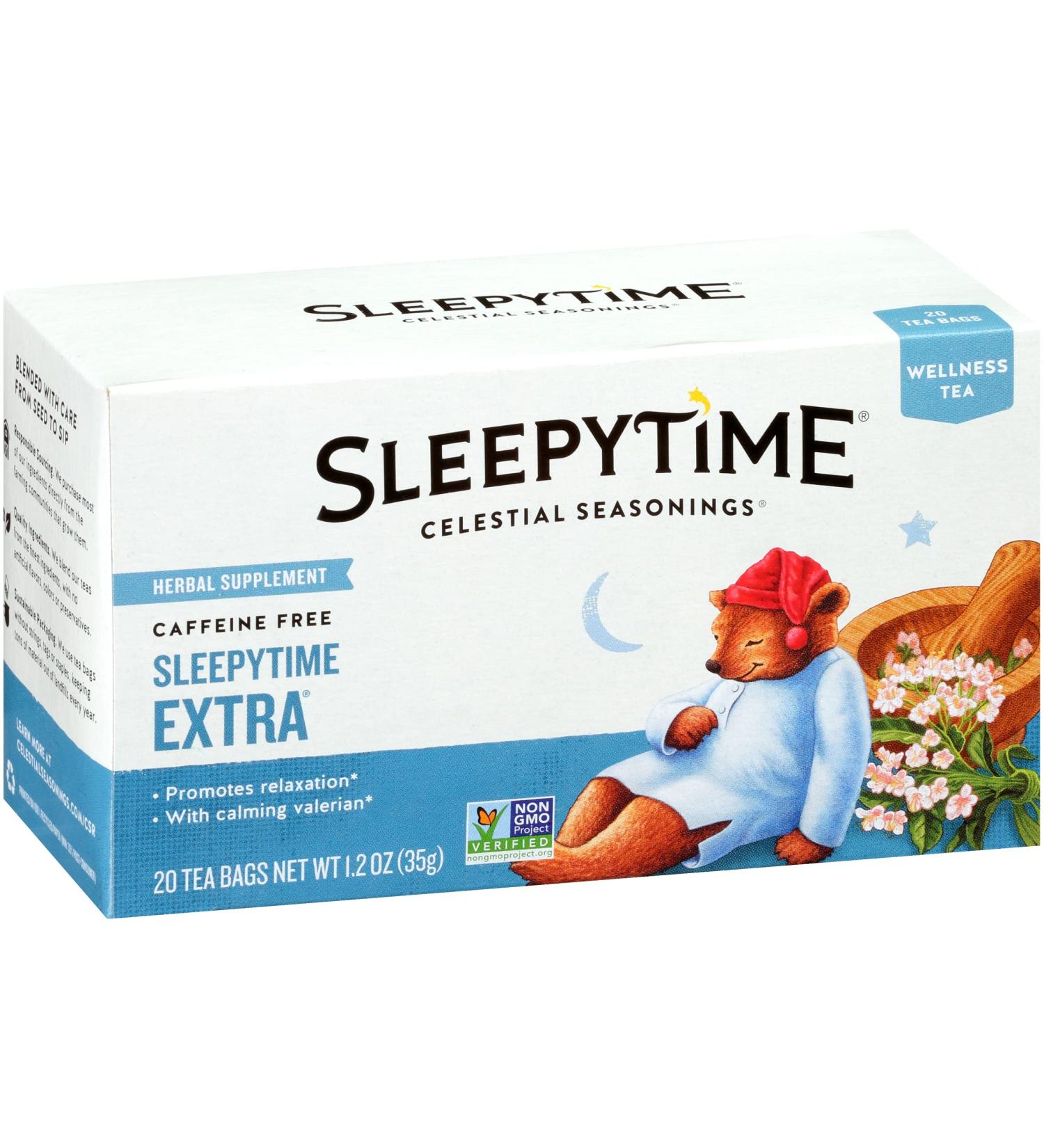 Celestial Seasonings Sleepytime Extra Tea - Caffeine Free, 20 Bags (1.2 oz) for Relaxation - Buy Online on SooperMarket.com