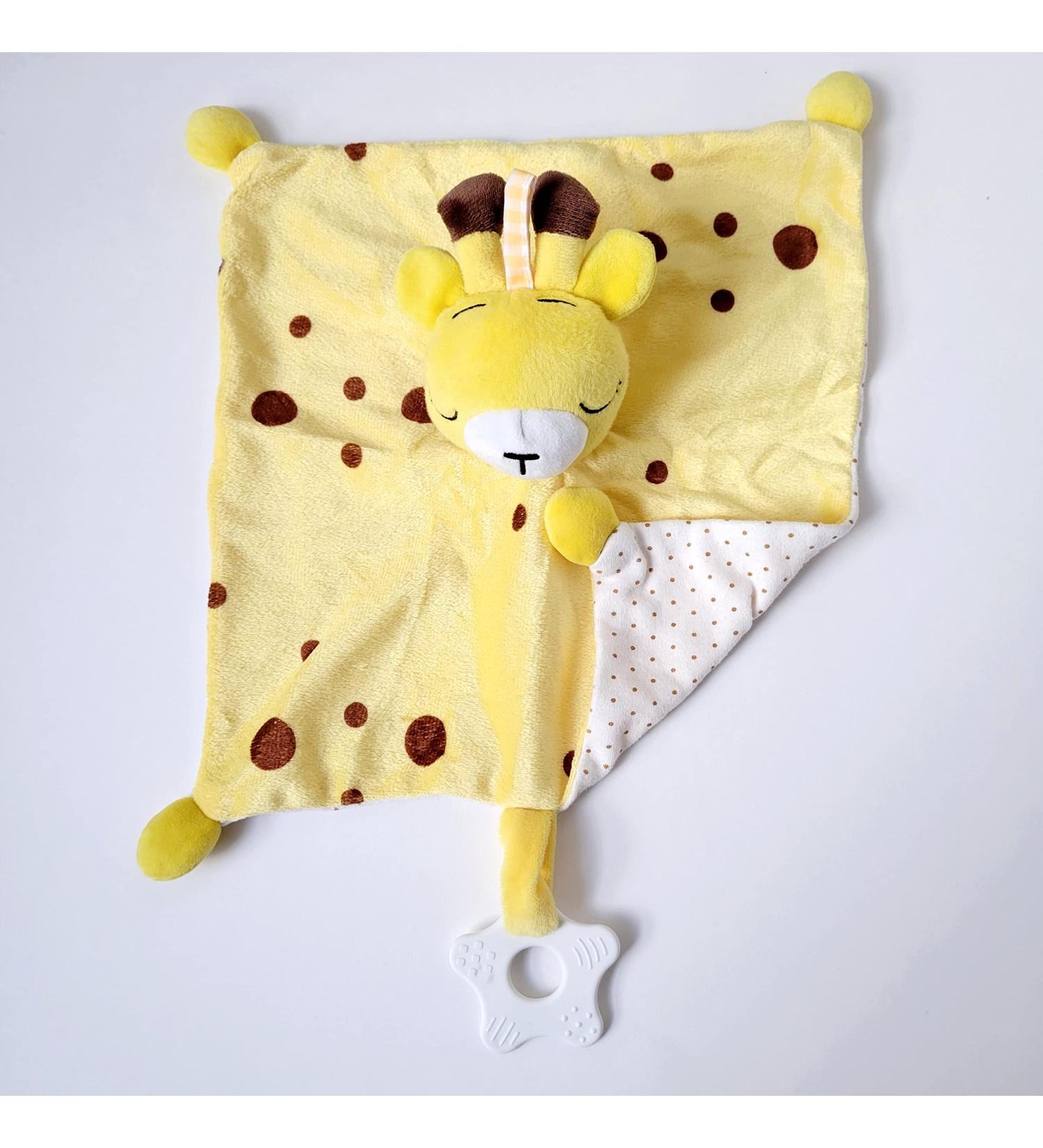 Bubby Boo Yellow Giraffe Stuffed Animal Security Blanket with Rattle and Teether - Soft Snuggle Toy for Baby - Soothing Plush Lovey - Perfect Baby Gift - Buy Online on SooperMarket.com