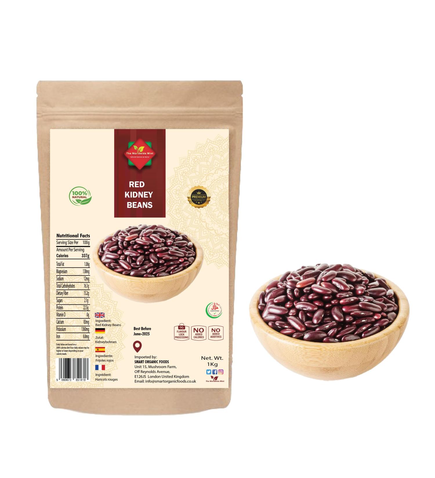 Raw Red Kidney Beans - GMO Free, 100% Natural, Premium Quality (1 KG) - Buy Online on SooperMarket.com