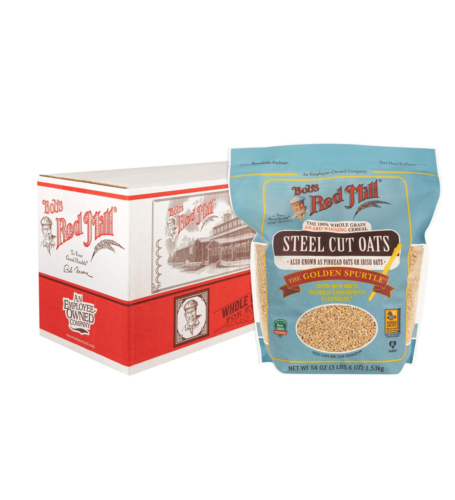 Bob's Red Mill Steel Cut Oats 54 oz (Pack of 4) - Resealable Breakfast Cereal - Buy Online on SooperMarket.com