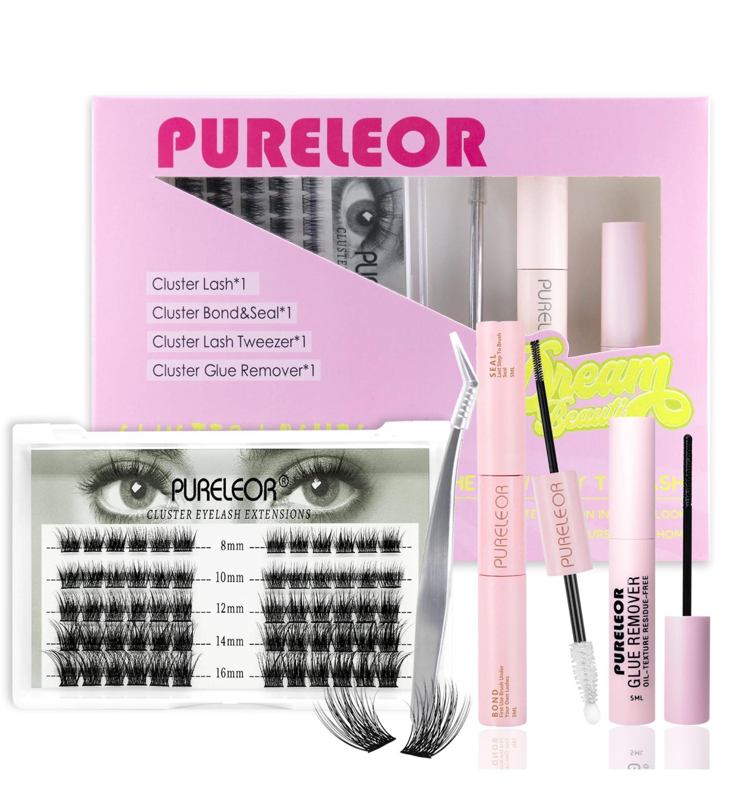 Cluster Lashes Extension Kit with Eyelash Applicator - 60Pcs Mixed Length Wispy Natural Look DIY Volume Kit - Buy Online on SooperMarket.com