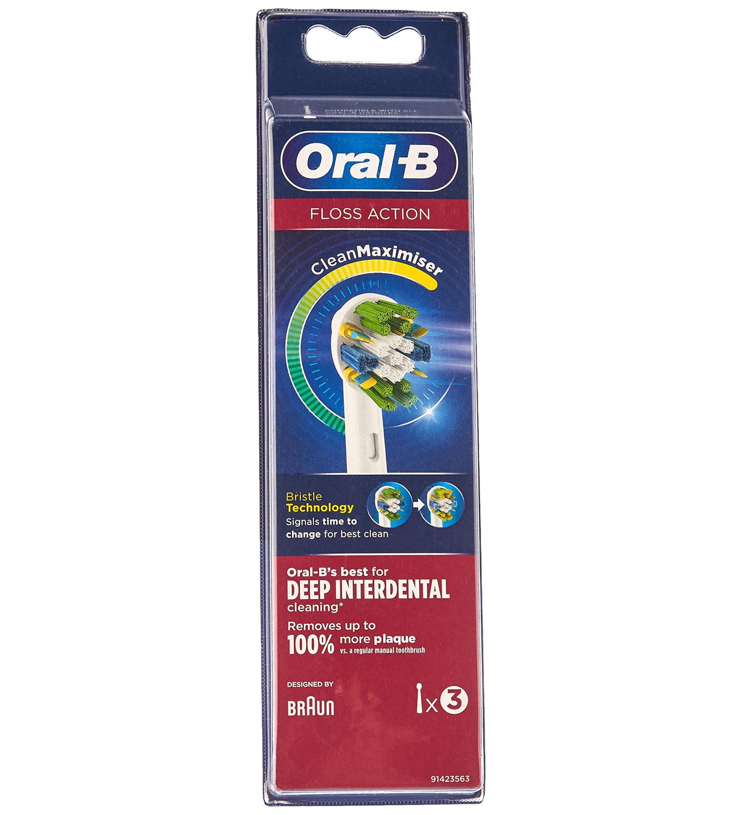Oral B Floss Action Replacement Brush Heads 3 Count - White - Buy Online on SooperMarket.com
