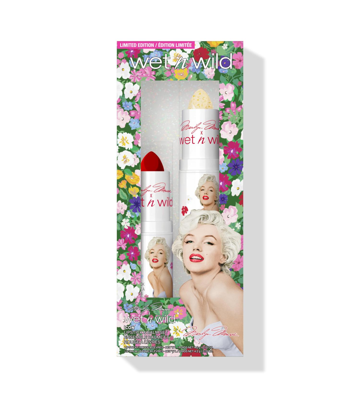 Buy Wet n Wild Marilyn Monroe Icon Lipstick & Balm Set | Moisturizing Red Lipstick & Glitter Balm | pH-Activated Formula International Shipping - Buy Online on SooperMarket.com