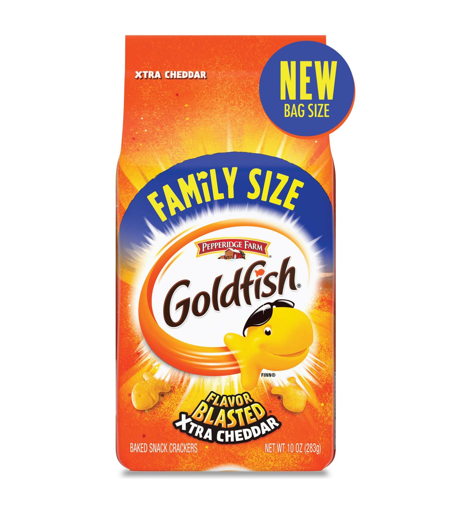 Goldfish Flavor Blasted Xtra Cheddar Crackers - Family Size 10 oz Bag | Snack Crackers - Buy Online on SooperMarket.com