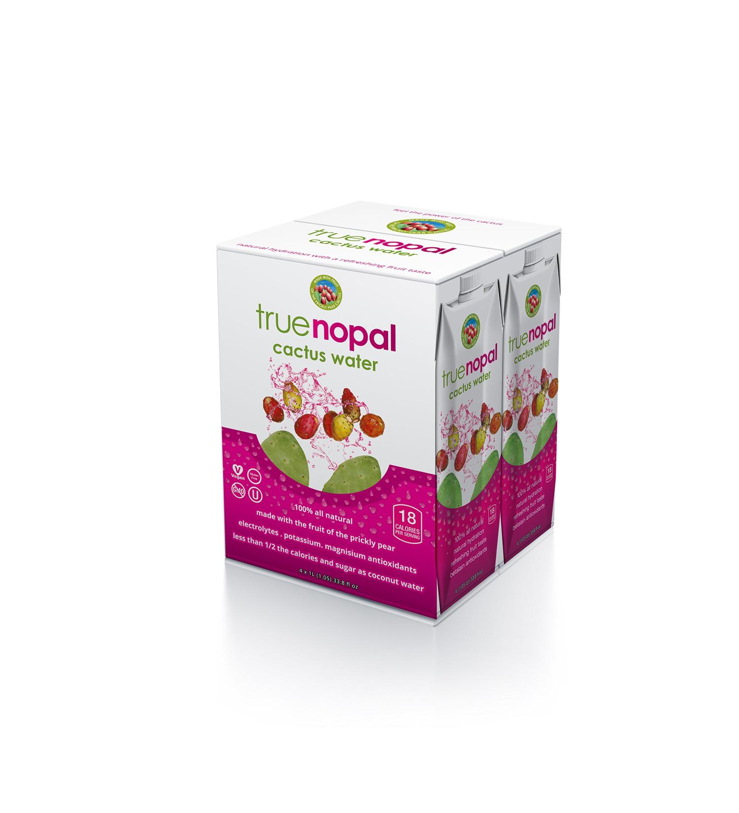 True Nopal Cactus Water 1L 33.8 Fl Oz - Pack of 4 | Pure and Refreshing Hydration - Buy Online on SooperMarket.com