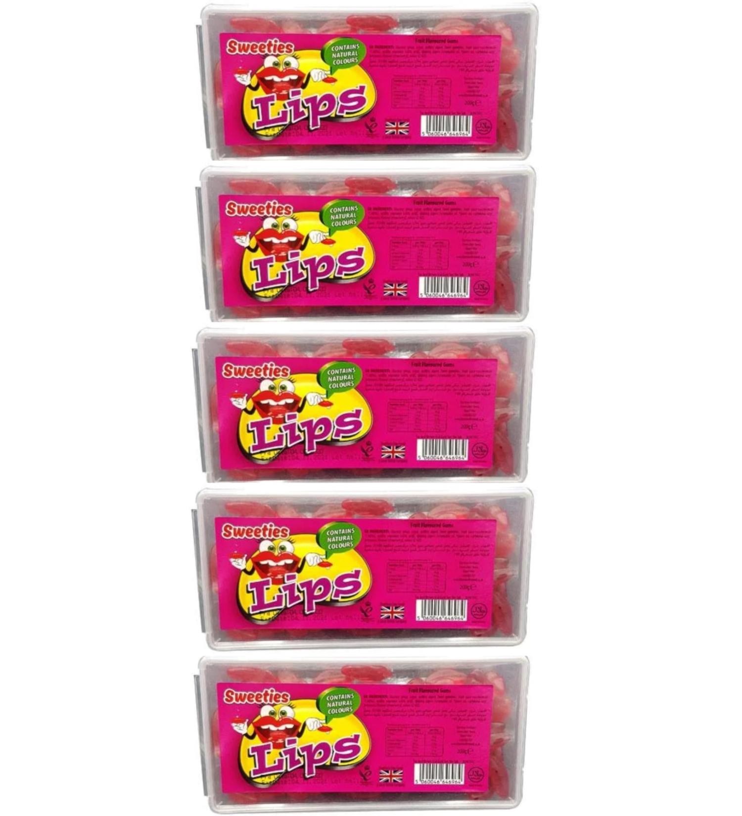 Sweeties Kids Favourite Candy Set Juicy Lips 200g x 5 Tubs - Short date Great Value Offer Ideal Sweet Treat for Fun Times from Kingdom Supplies - Buy Online on SooperMarket.com