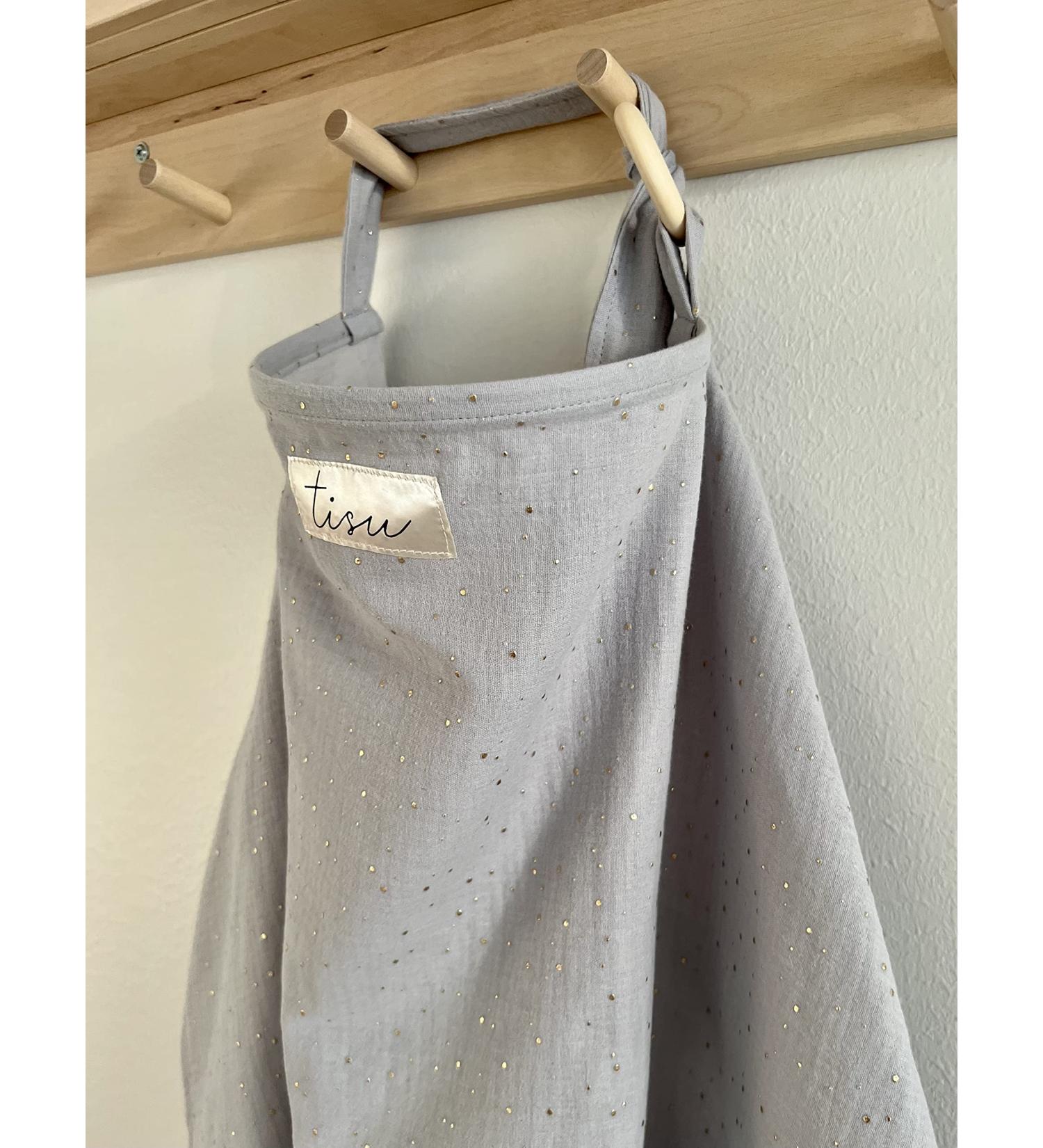 Nursing Cover for Baby Breastfeeding & Pumping | Multi-Use Car Seat Stroller Cover | Soft Organic Muslin Cotton Apron & Shawl | Pastel Colors - Light Grey - Buy Online on SooperMarket.com