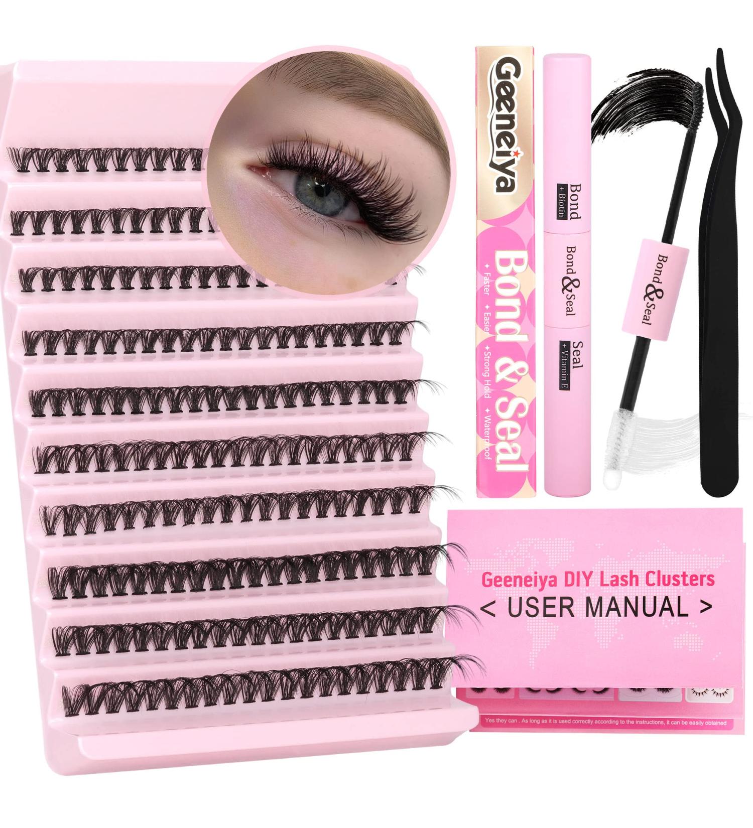 200Pcs DIY Eyelash Extension Kit D Curl Cluster Lashes with Waterproof Glue and Professional Tweezers - User Manual Included (40P-D-8-18MM) - Buy Online on SooperMarket.com