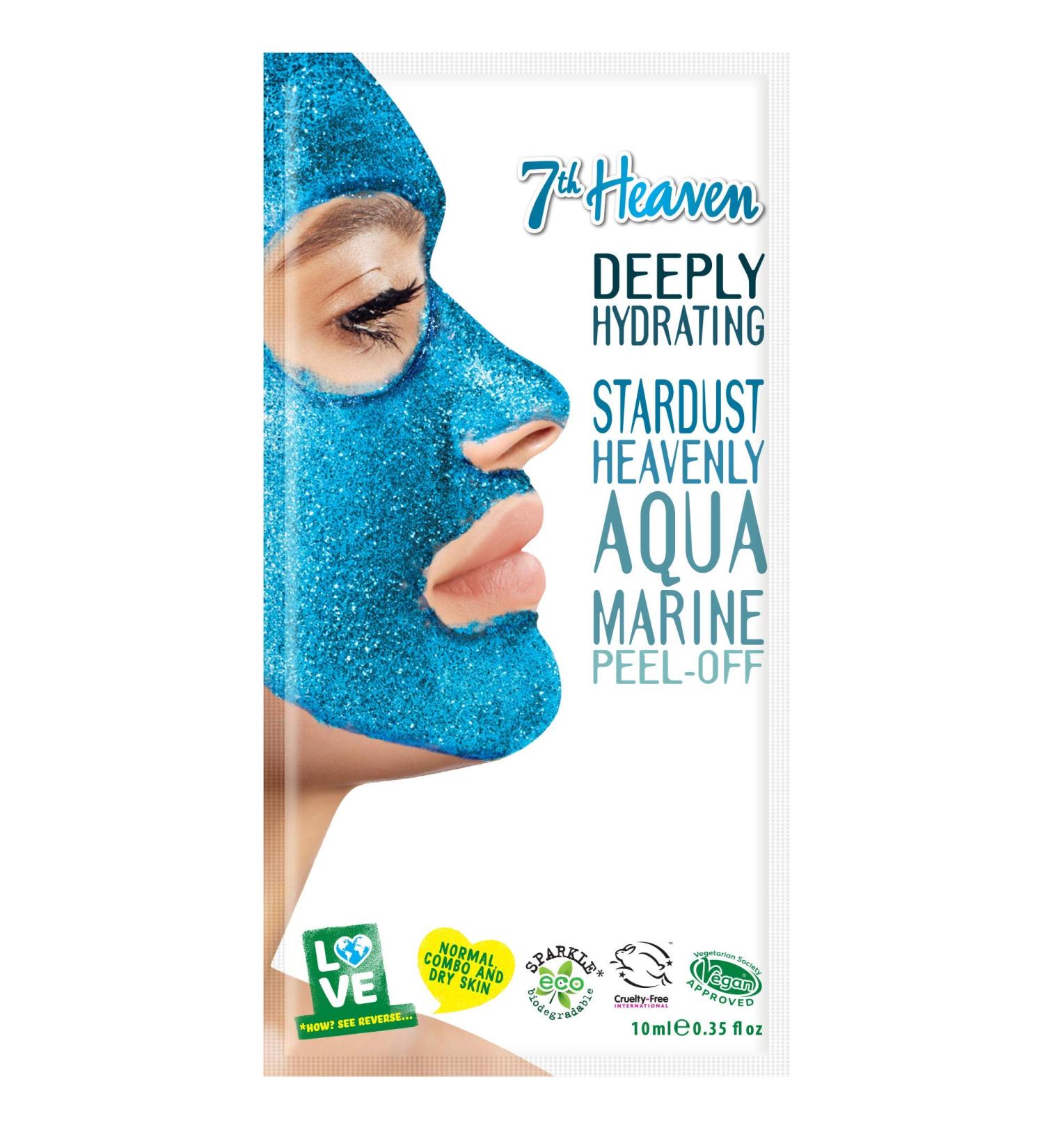 7th Heaven Stardust Heavenly Aquamarine Peel-Off Coconut Clay Face Mask to Remove Blackheads Hydrate and Nourish for Ultra Clean Glowing Skin - Ideal for Normal Combination and Dry Skin 10ml - Buy Online on SooperMarket.com