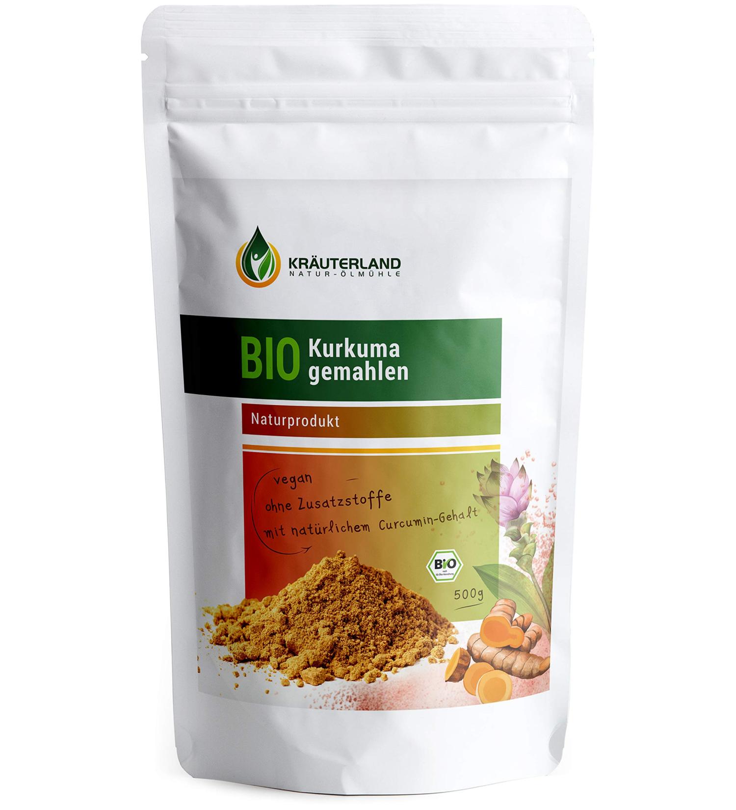 Buy 100% Pure Herbal Land Ground Bio Turmeric - Curcumin Rich Spice for Golden Milk & Tea - Available in 500g & 1000g - Buy Online on SooperMarket.com