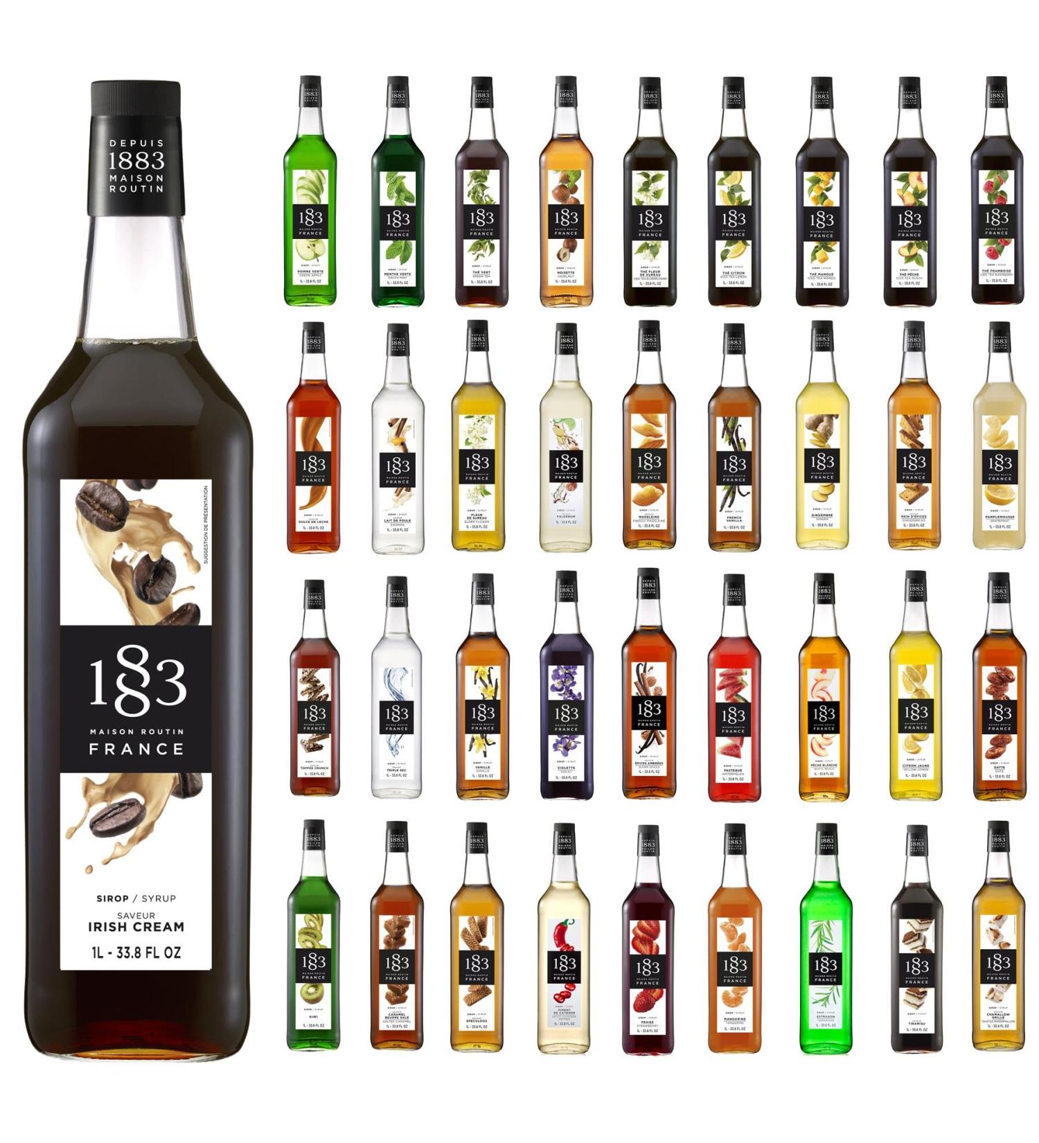 1883 Maison Routin France Syrup Pick N Mix - Choose From 100+ Flavours for Coffee Hot Chocolate Mocktails Iced Tea Cocktails Desserts Milkshakes - Pack of 2 x 1Ltr - Buy Online on SooperMarket.com