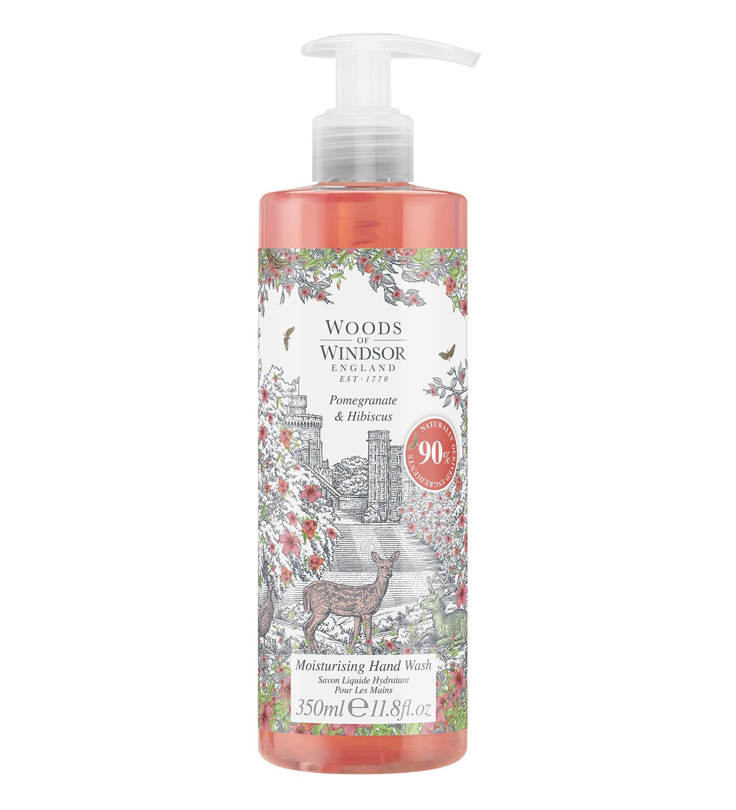 Woods of Windsor Pomegranate & Hibiscus Hand Wash 350ml - Moisturising Formula for Her - Buy Online on SooperMarket.com