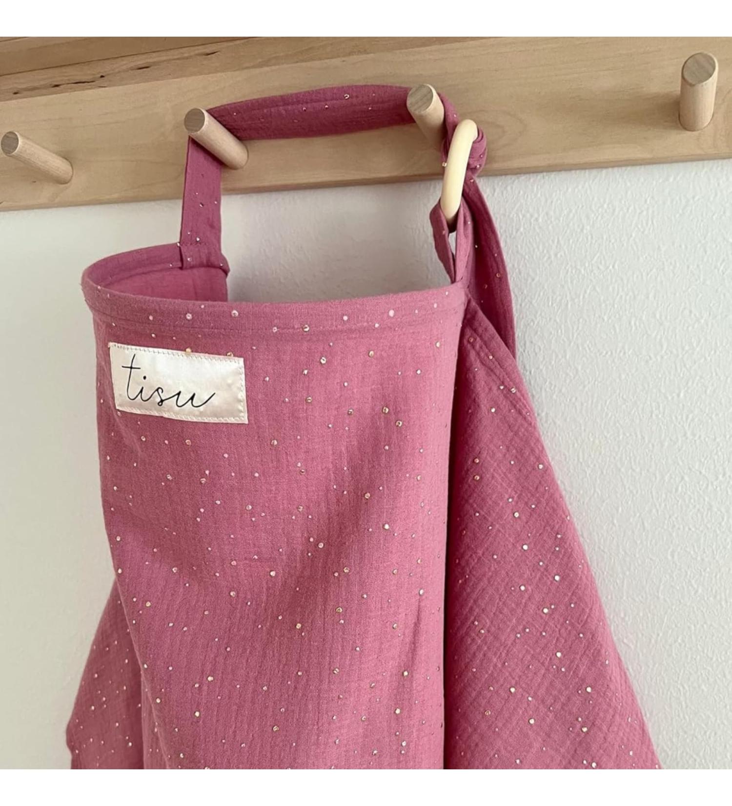 Nursing Cover for Baby Breastfeeding & Pumping | Multi-Use Car Seat Stroller Cover | Organic Muslin Cotton | TISU Mauve Pink - Buy Online on SooperMarket.com
