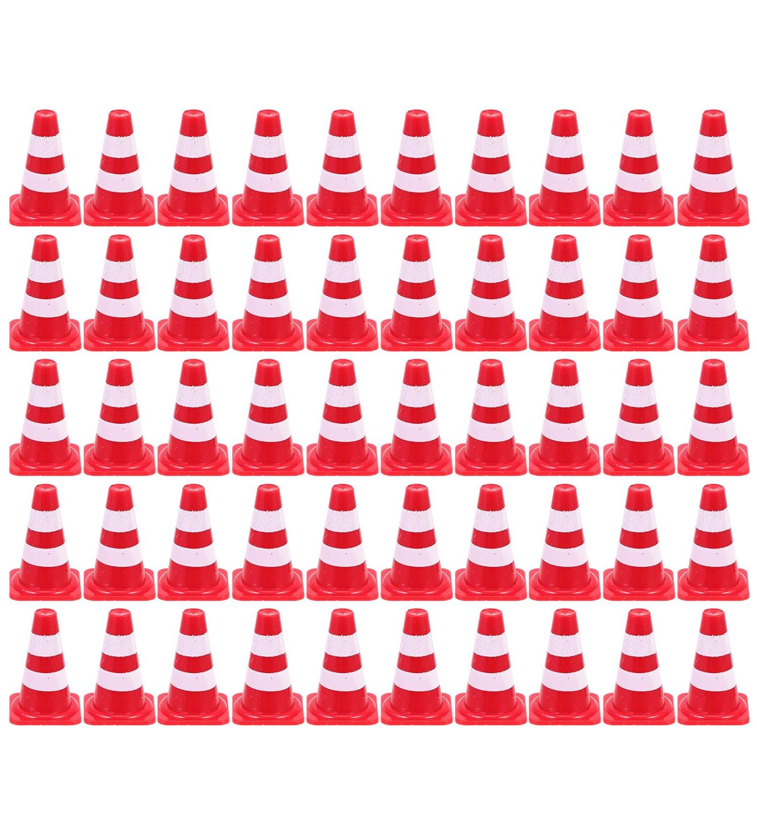 Toyandona 50 Mini Traffic Cone Set - Kids Warning Cones & Fairy Garden Accessories - Perfect Gift for Dollhouse & Mini Landscape Decoration - Buy Online on SooperMarket.com