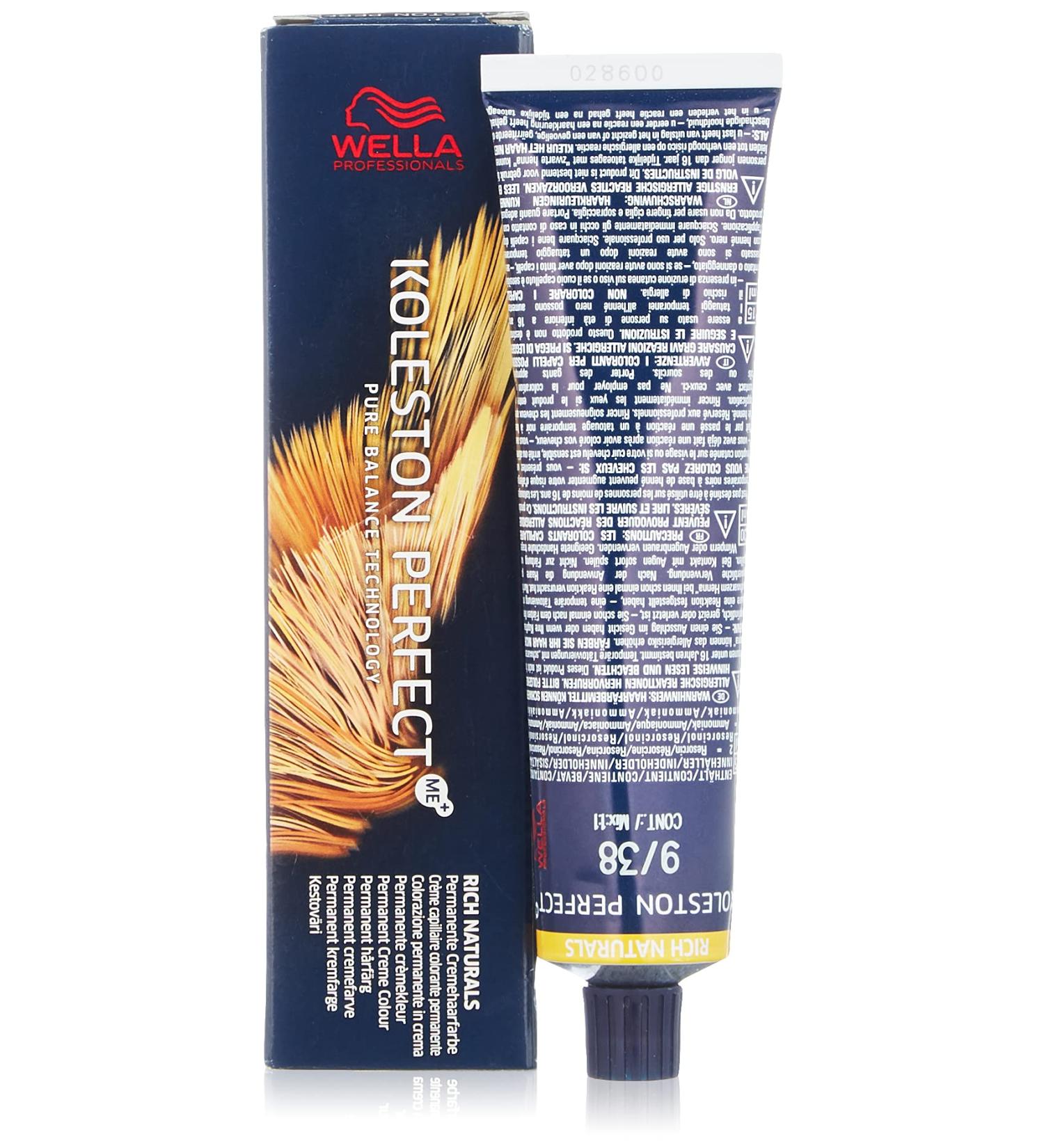 WELLA Koleston Perfect Me+ Rich Naturals Light Blonde Gold-Perl Hair Colour Cream 9/38 - 60ml - Buy Online on SooperMarket.com