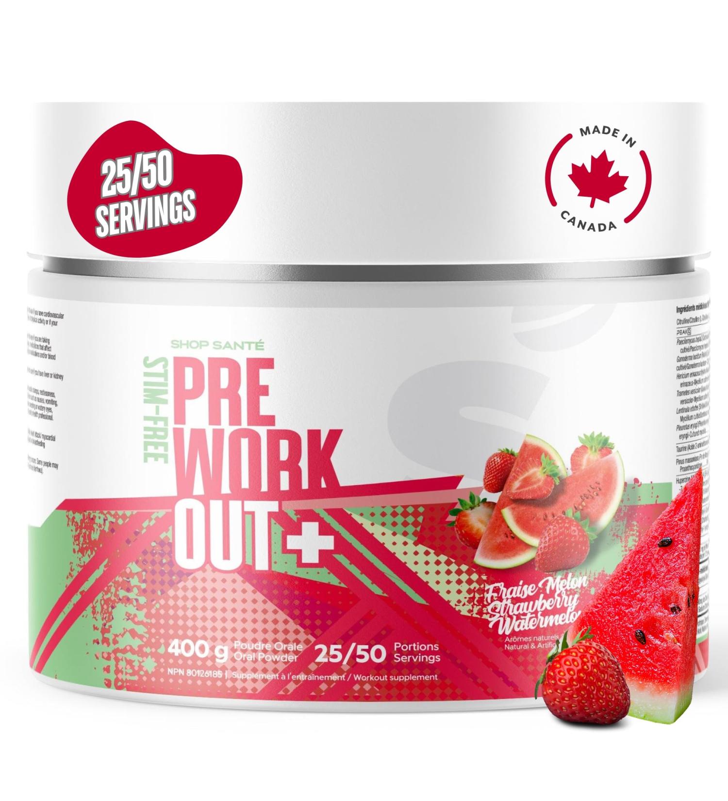 Shop Sante Pre Workout Plus Stim-Free Caffeine-Free EAA/BCAA with L-Arginine Acetyl-L-Carnitine & L- Citruline Amino Acid Supplement 50 Servings Strawberry-Watermelon - Buy Online on SooperMarket.com