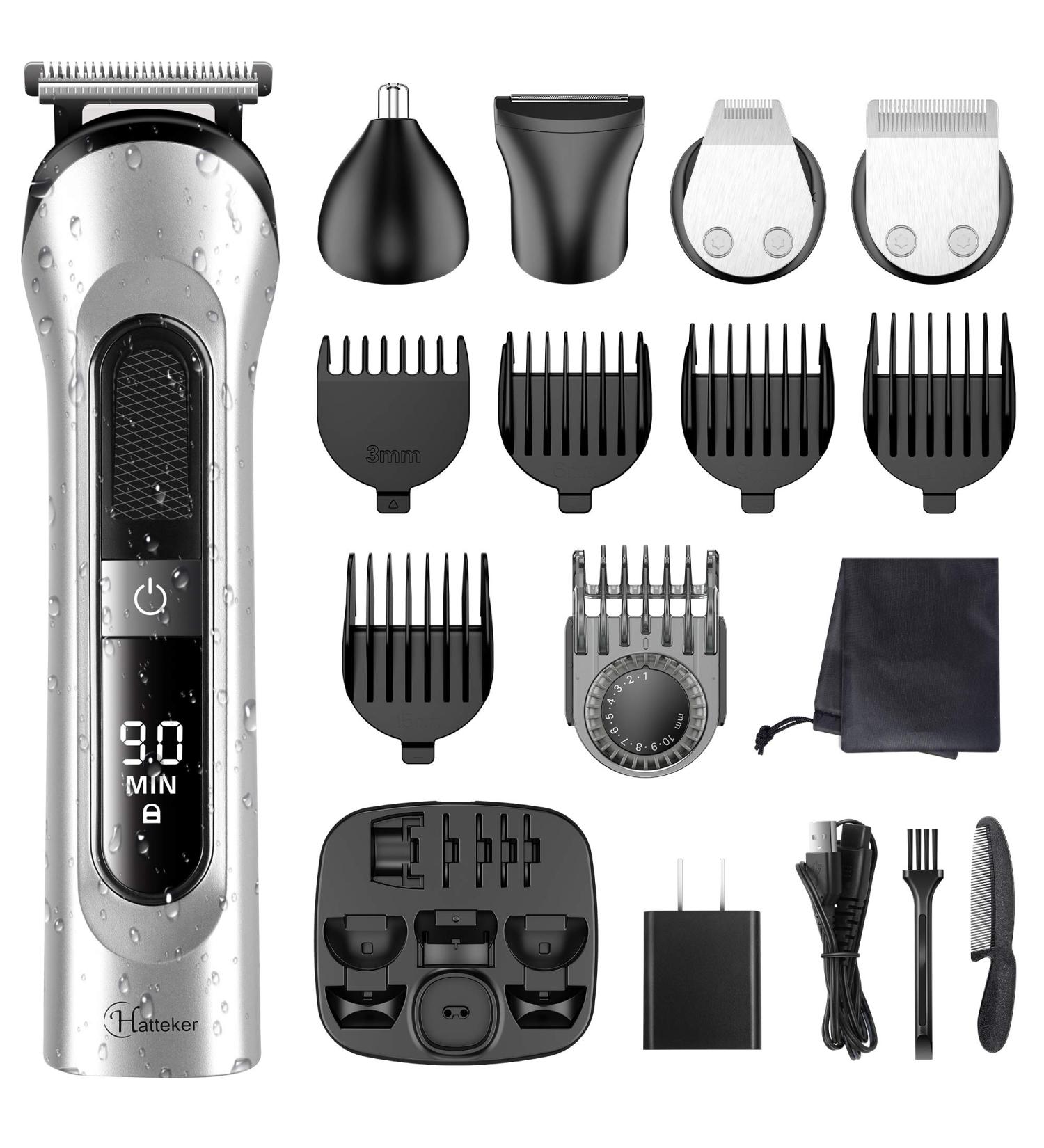 Buy Hatteker 5-in-1 Beard Trimmer Kit for Men - Cordless, USB Rechargeable, Waterproof Hair Clipper & Groomer - Buy Online on SooperMarket.com